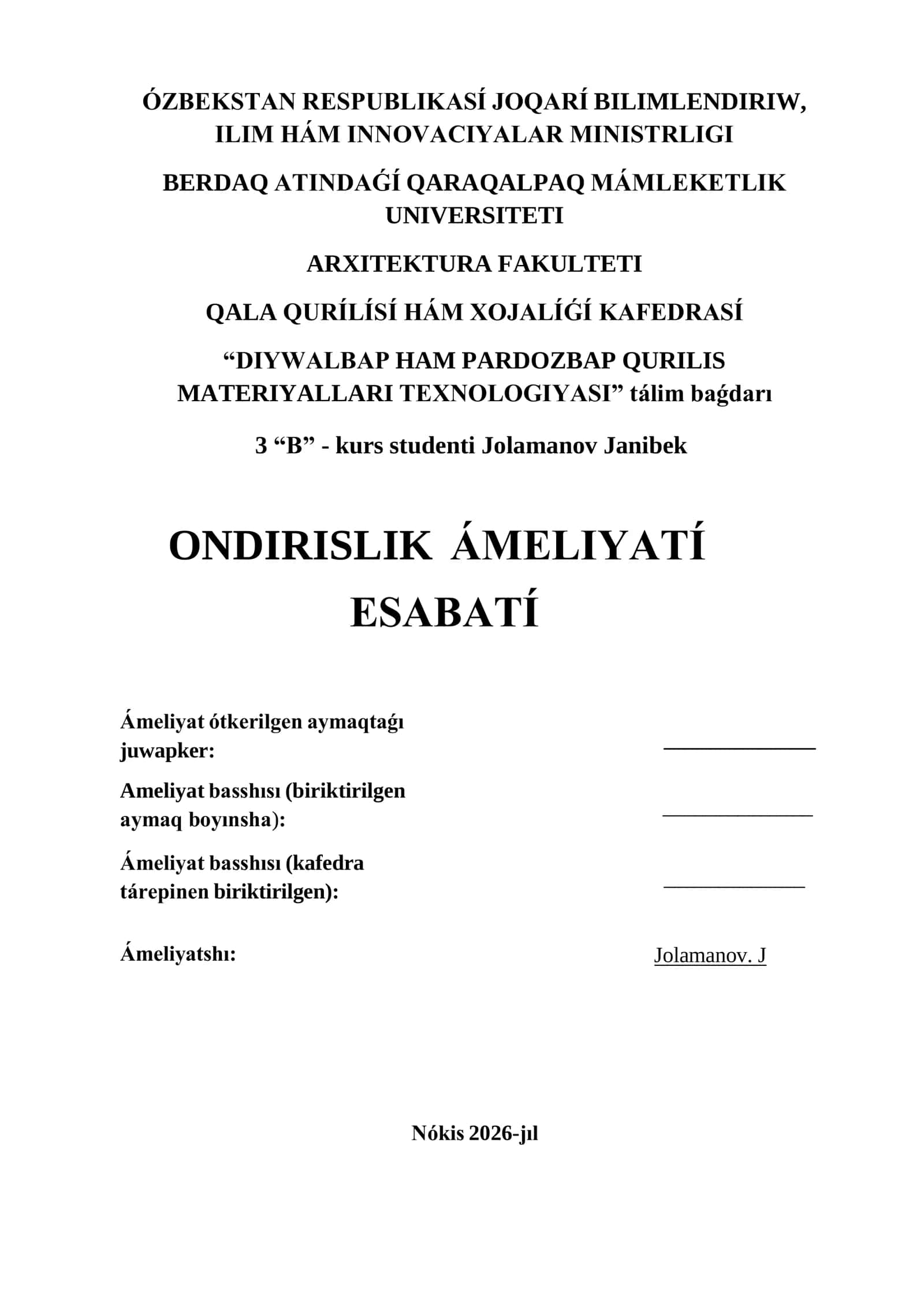 ONDIRISLIK ÁMELIYATÍ