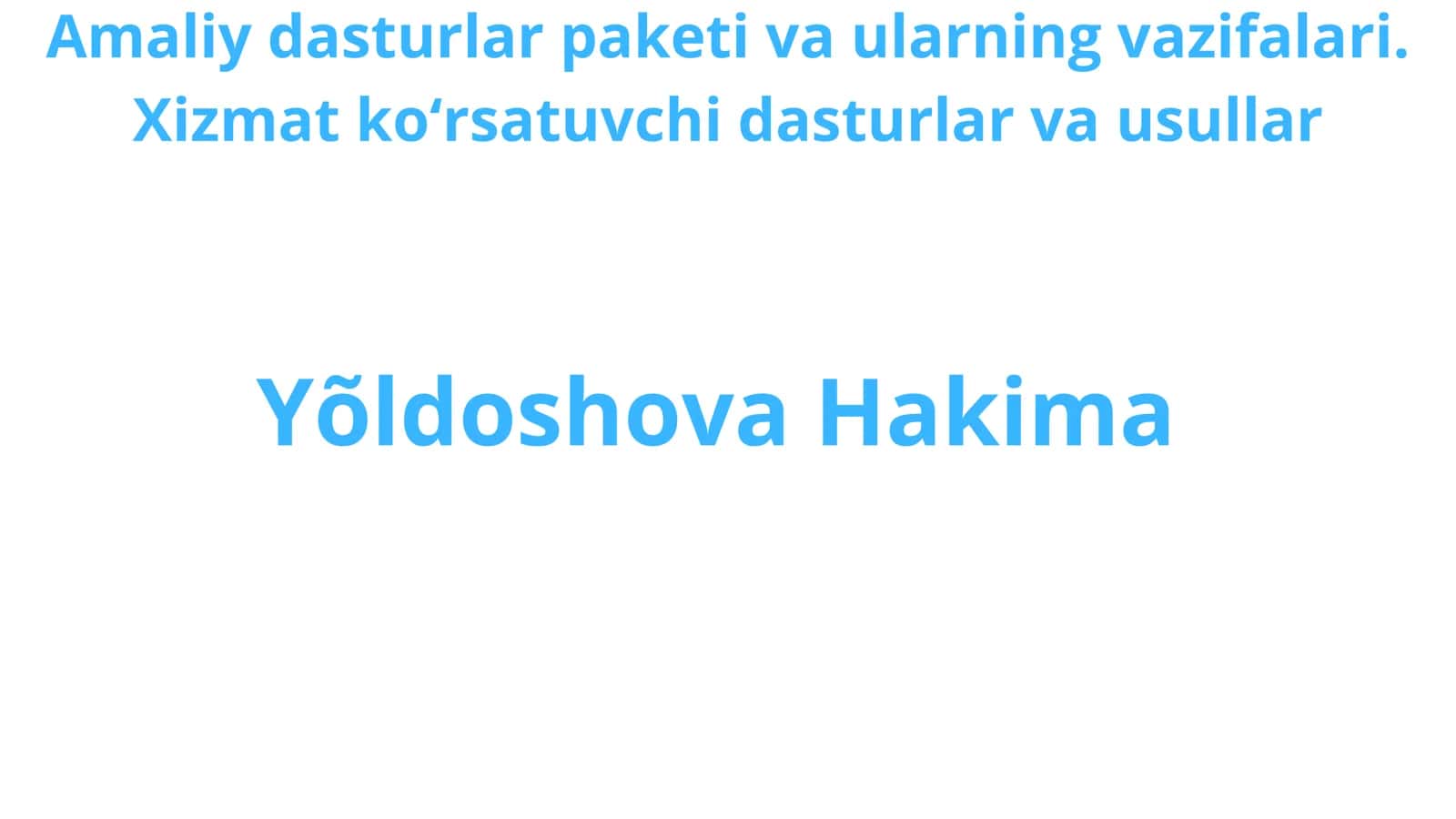 Amaliy Dasturlar Paketi