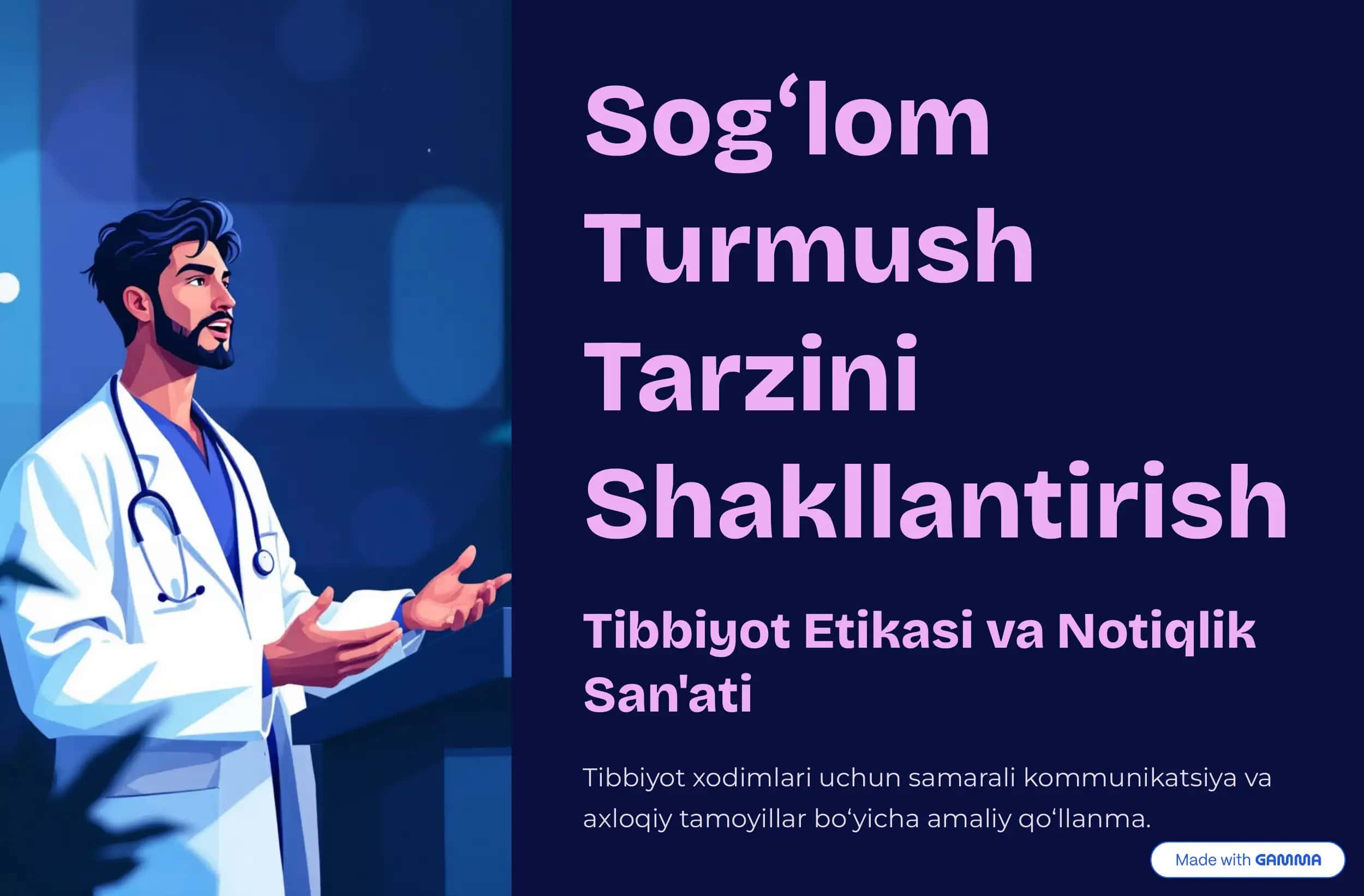 Tibbiyot Etikasi va Notiqlik