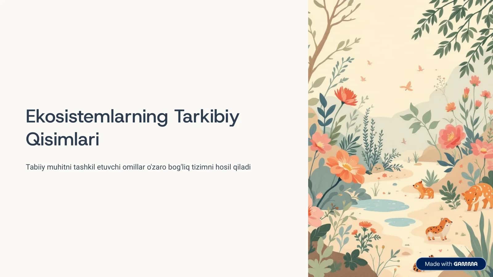 Ekosistemlarning Tarkibiy Qisimlari
