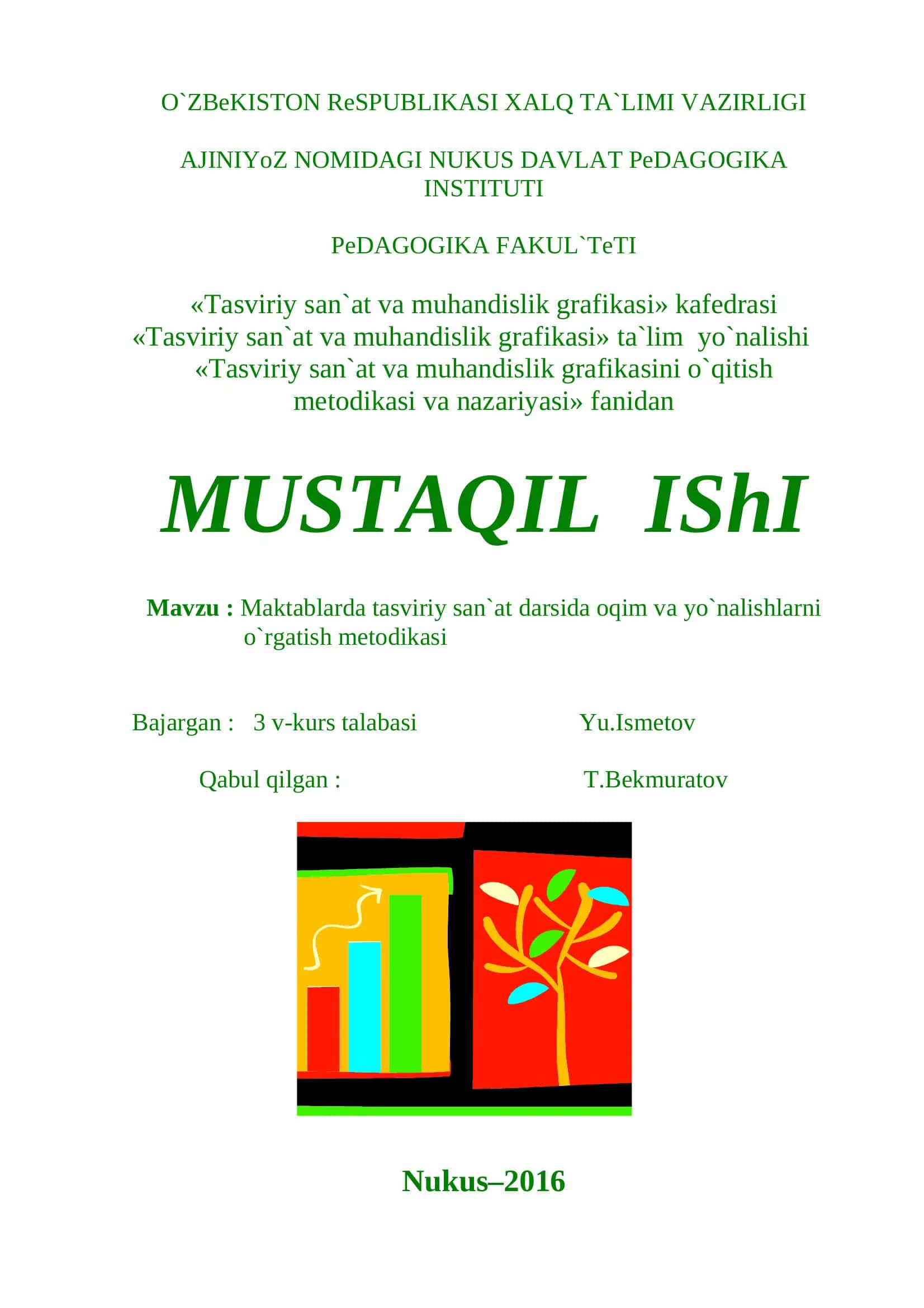 "Tasviriy san'at va muhandislik grafikasi" kafedrasi