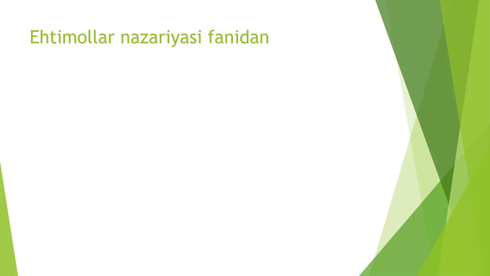 EHTIMOLLAR NAZARIYASI VA MATEMATIK STATISTIKA