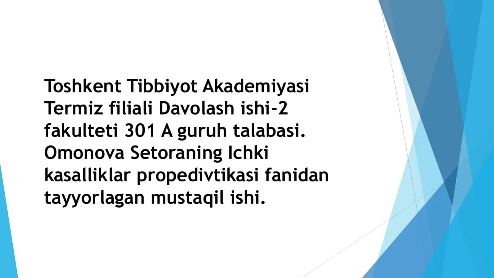 Medani tekshirish usullari