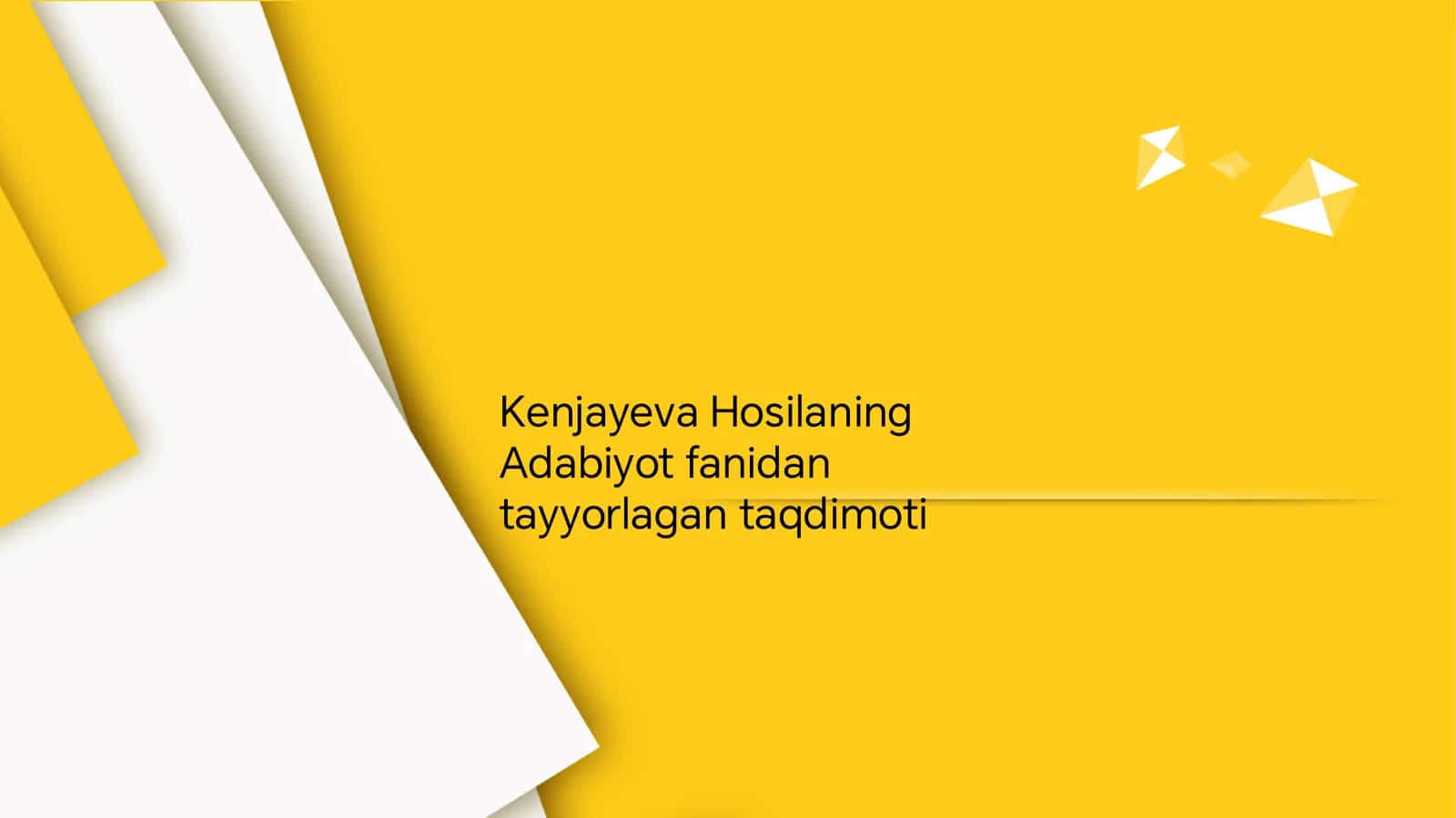 Adabiyot fanidan tayyorlagan taqdimoti