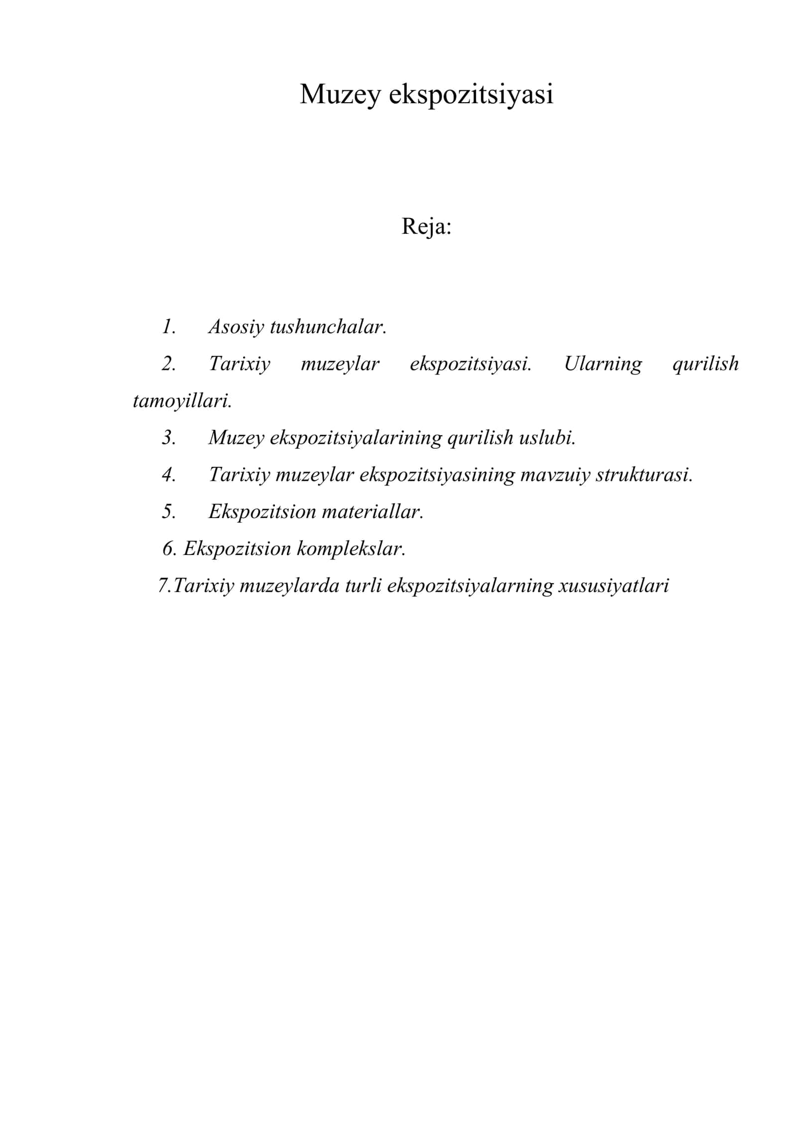 Muzey ekspozitsiyasi
