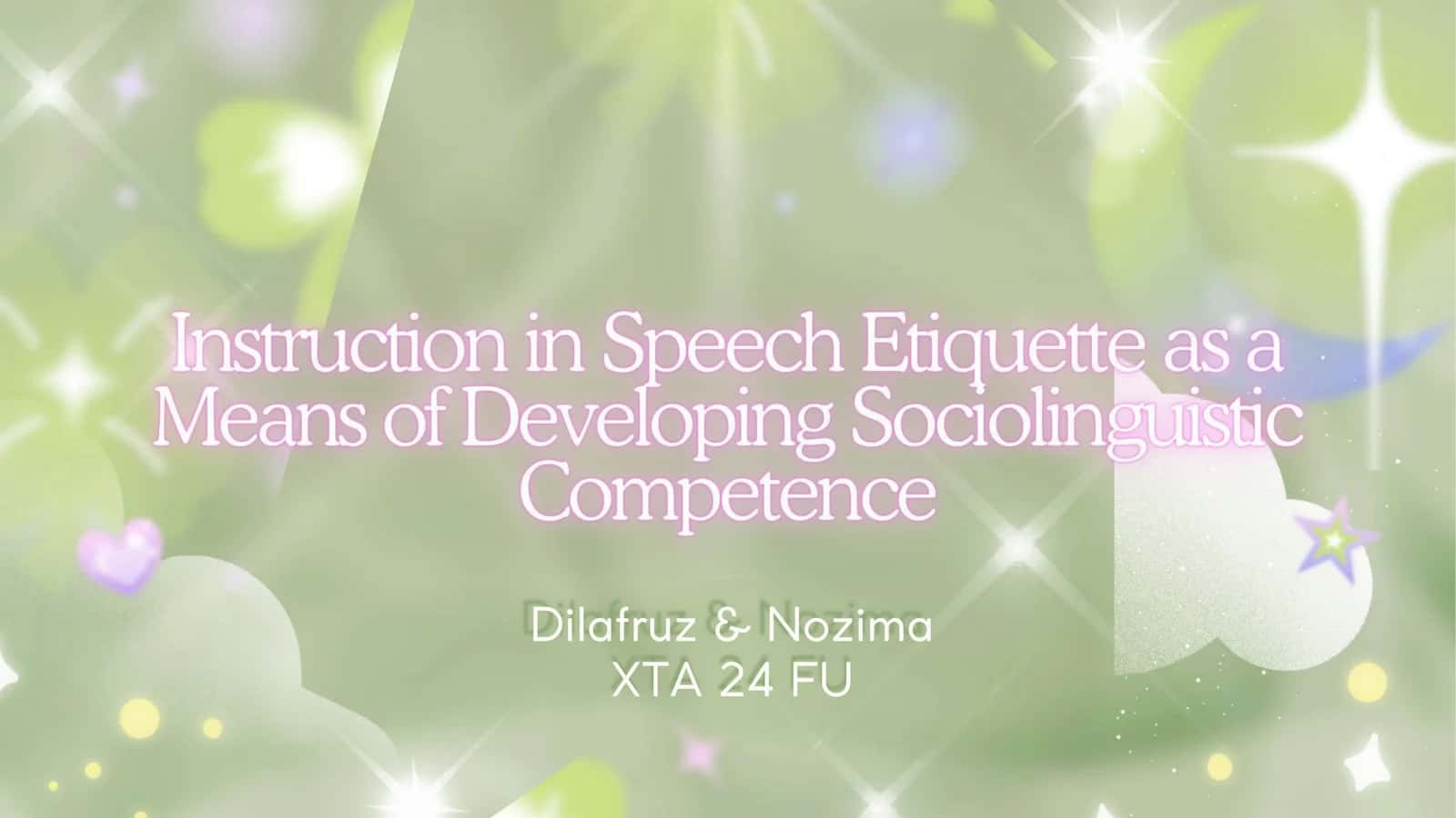 The Concept of Speech Etiquette