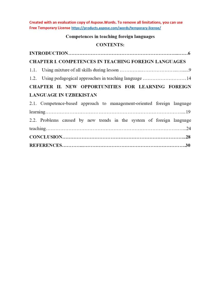 Competences in teaching foreign languages