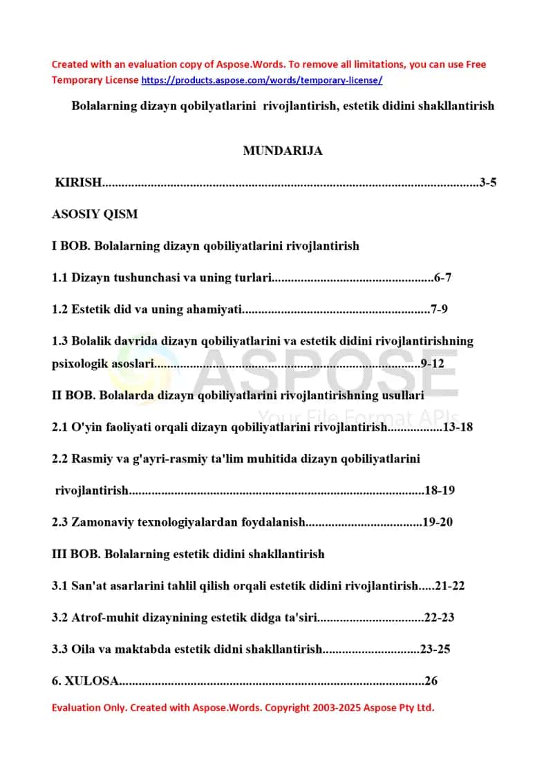 Bolalarning dizayn qobiliyatlarini rivojlantirish va estetik didini shakllantirish