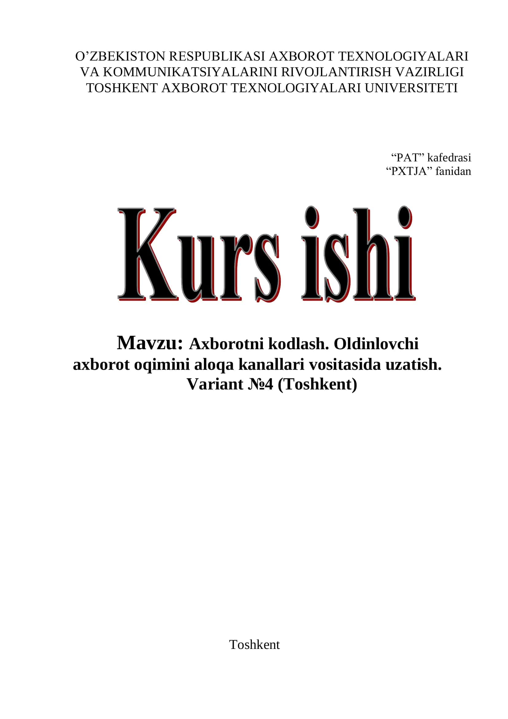 Axborotni Kodlash