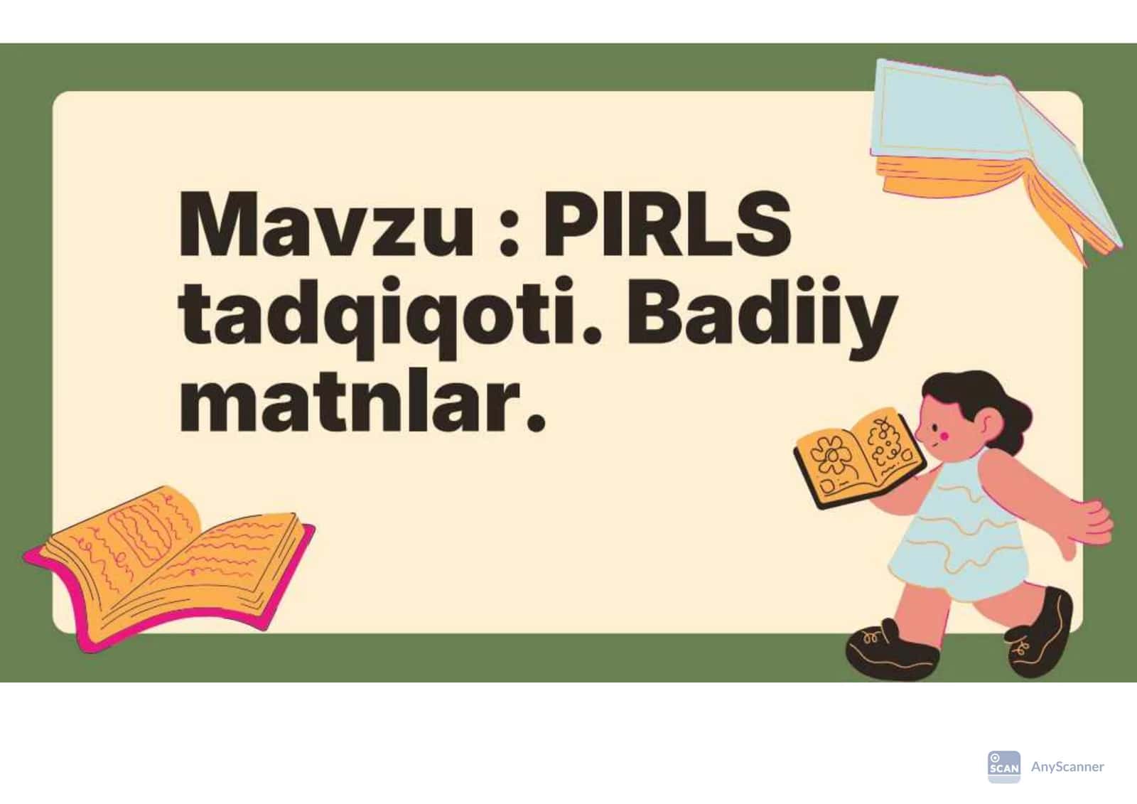 PIRLS tadqiqoti. Badiiy matnlar.