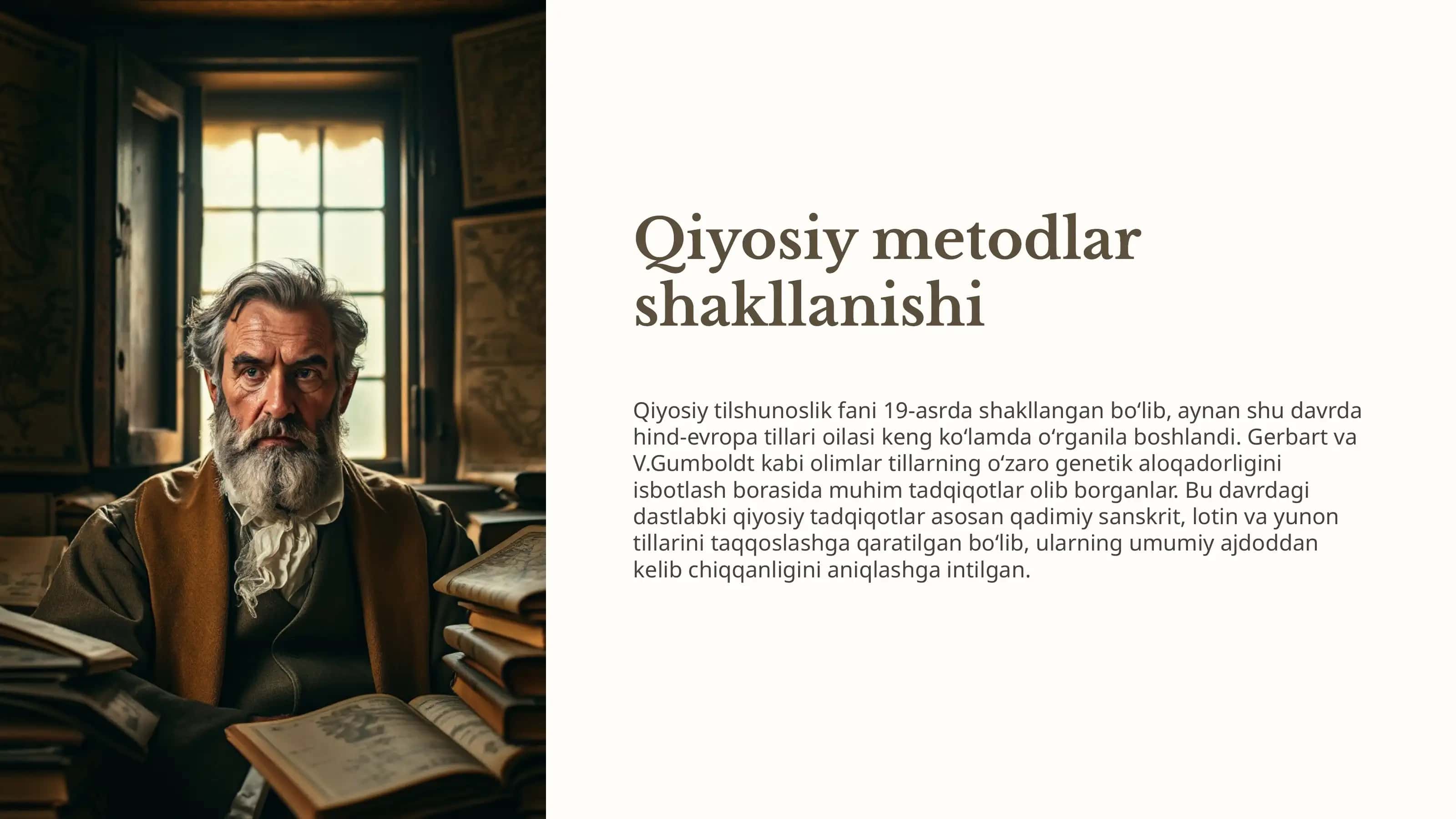Qiyosiy metodlar shakllanishi