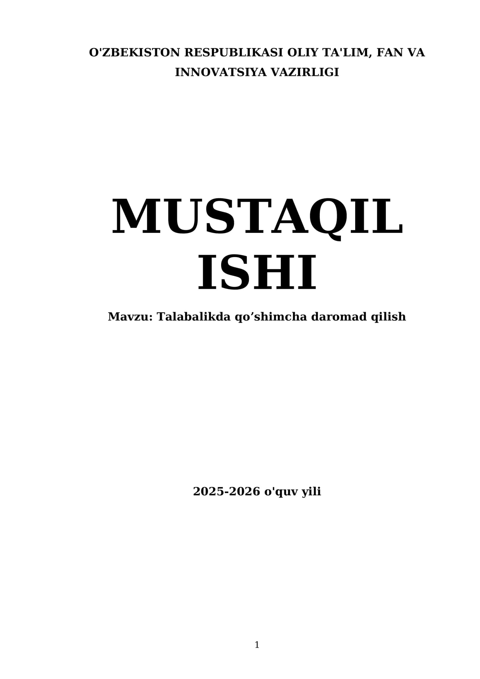 Talabalikda qoʼshimcha daromad qilish