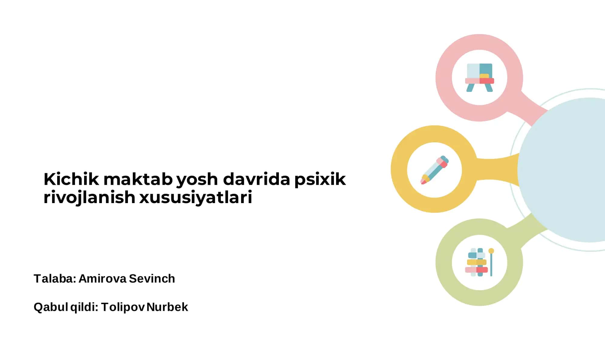 Kichik maktab yosh davrida psixik rivojlanish xususiyatlari
