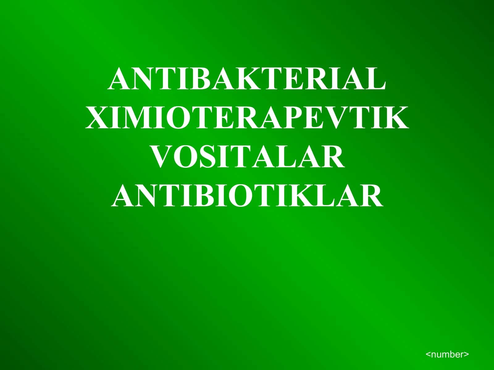 Ximioterapevtik Vositalar