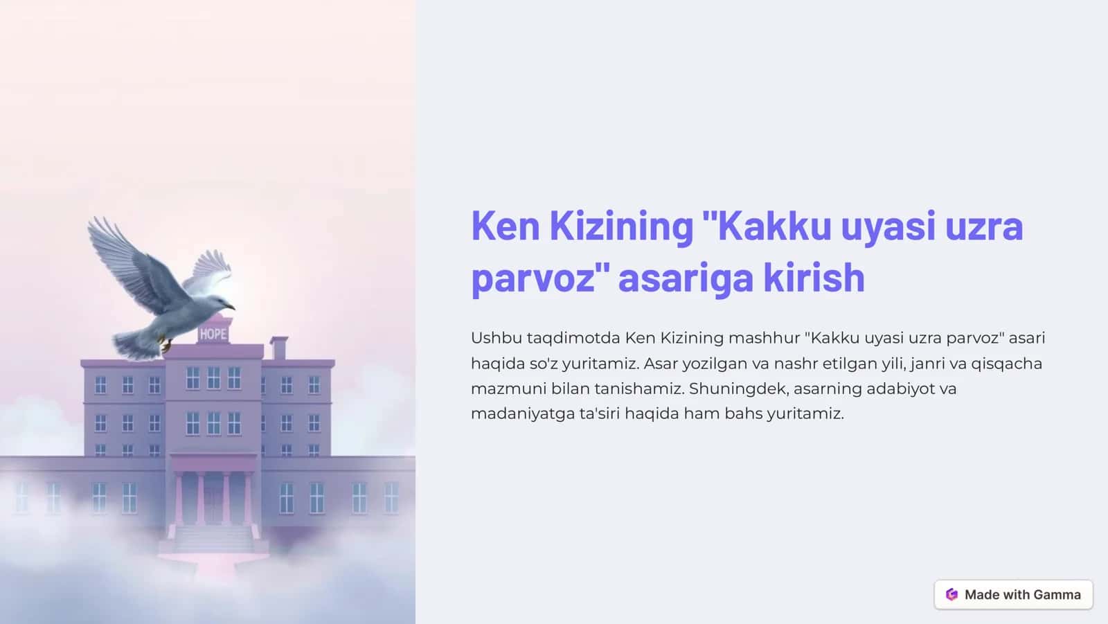 Asar "Kakku uyasi uzra parvoz"