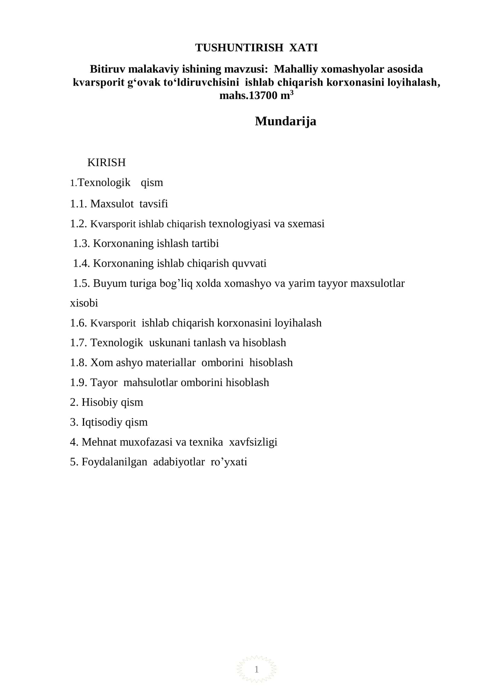 Mahalliy xomashyolar asosida