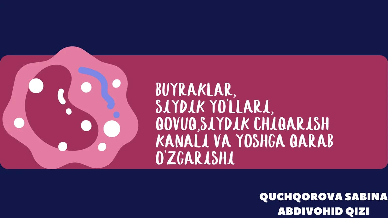 QUCHQOROVA SABINA ABDIVOHID QIZI BUYRAKLAR