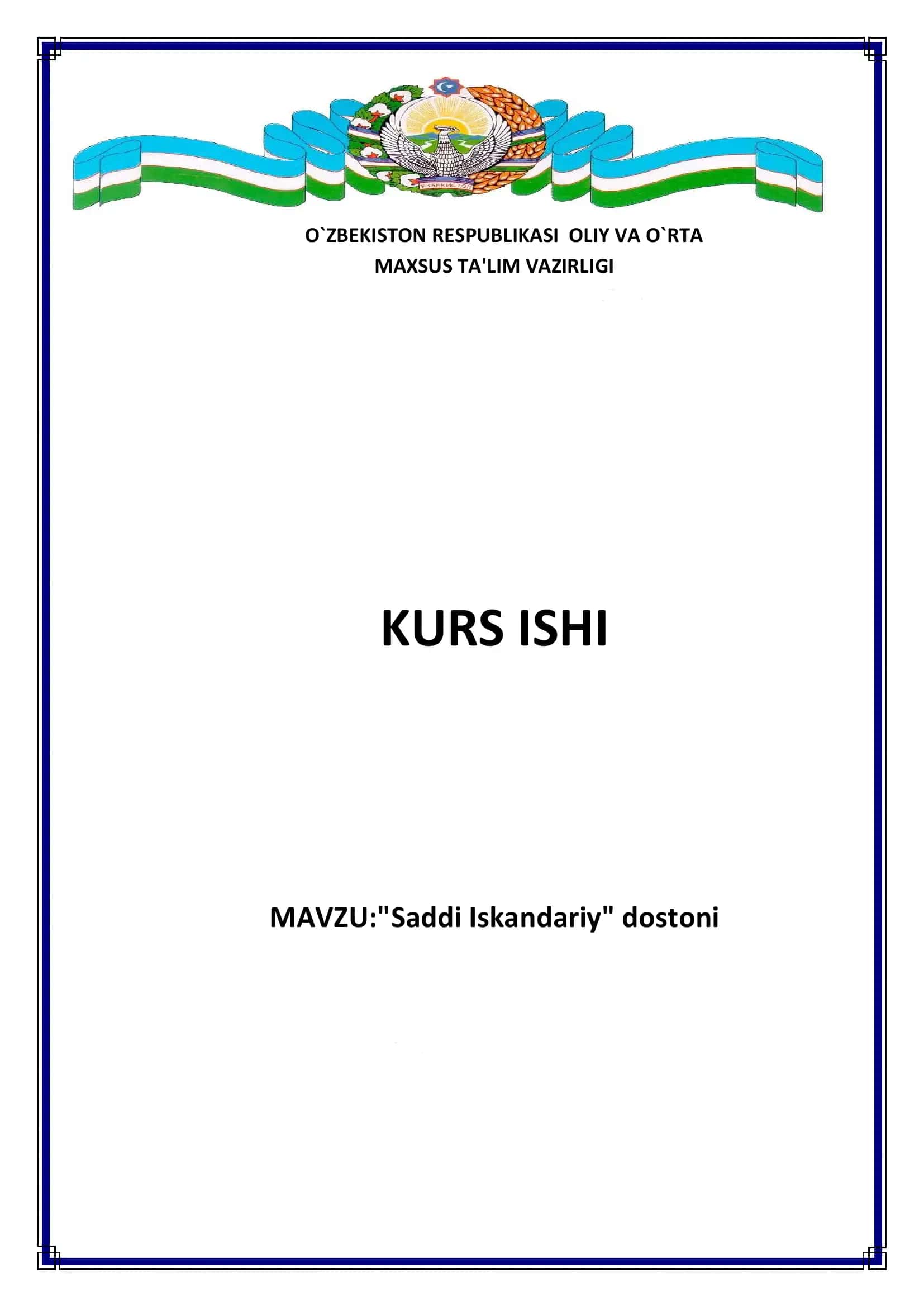 "Saddi Iskandariy" dostoni