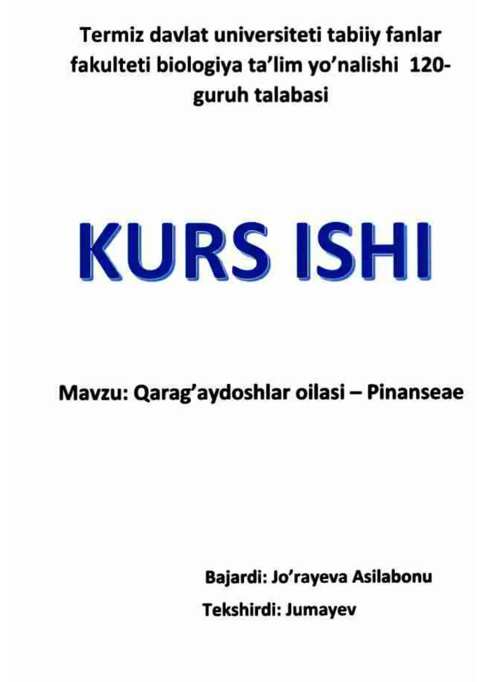 Qarg'aydoshlar oilasi kurs ushi