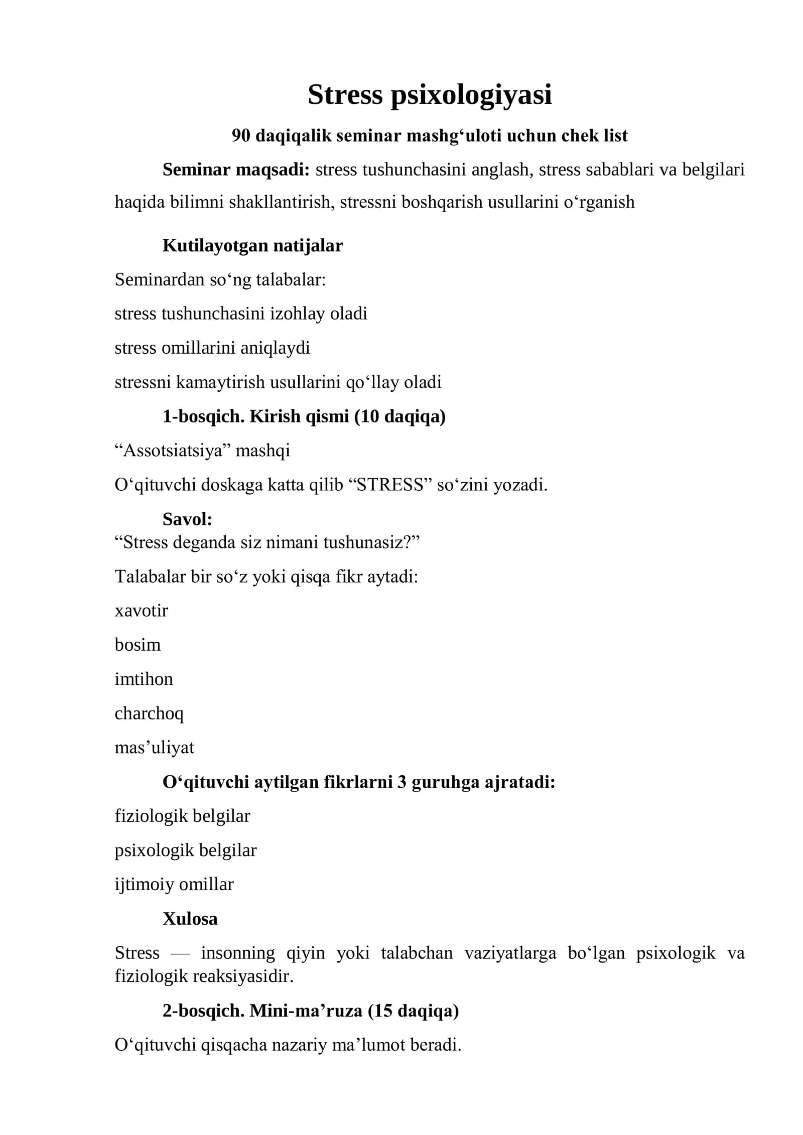 Stress psixologiyasi