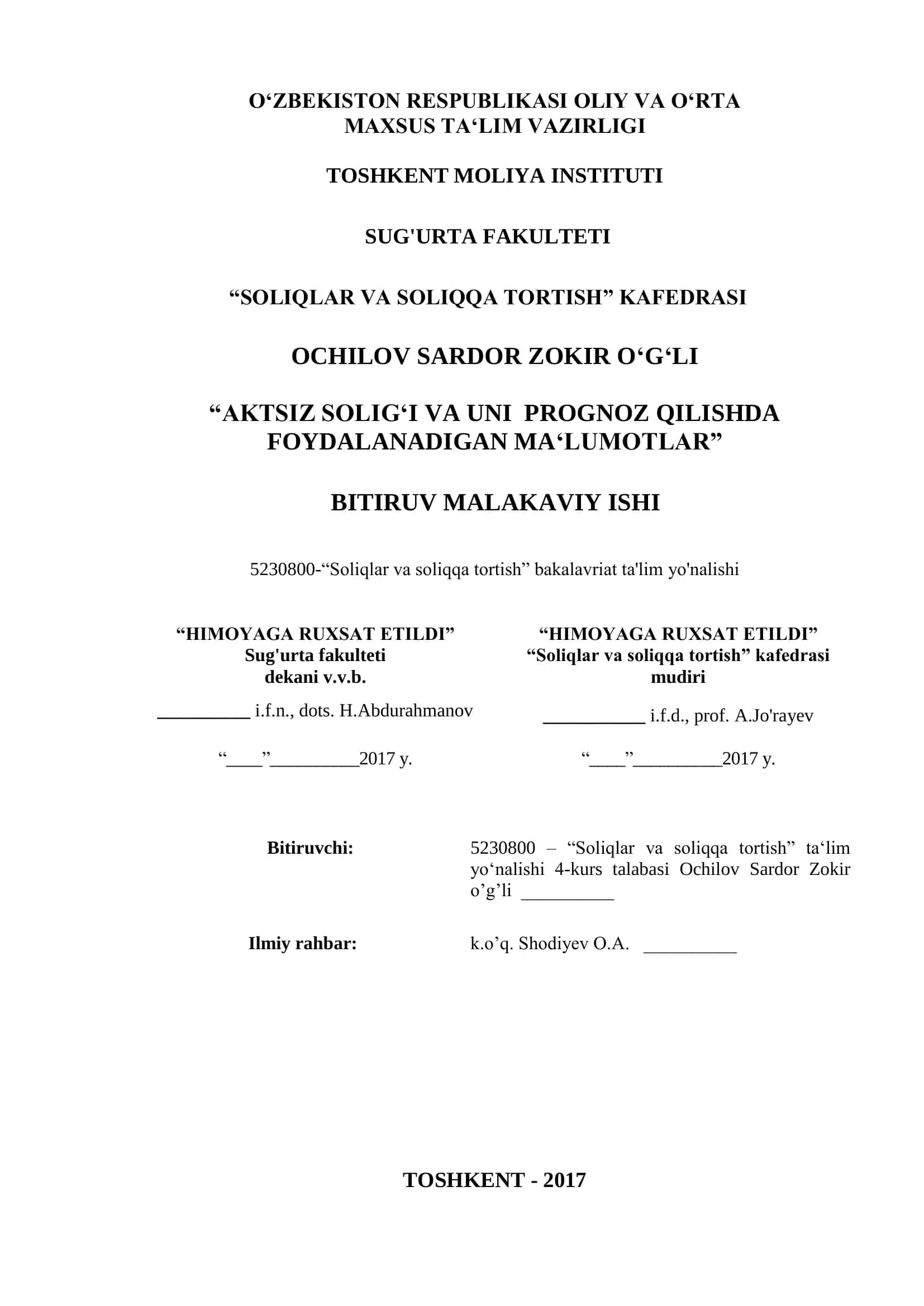 SOliqlar va soliqqa tortish