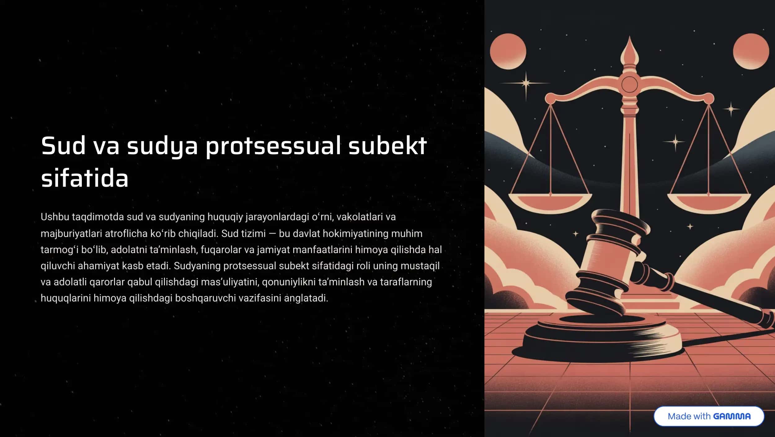 Sud va sudya protsessual subektlar