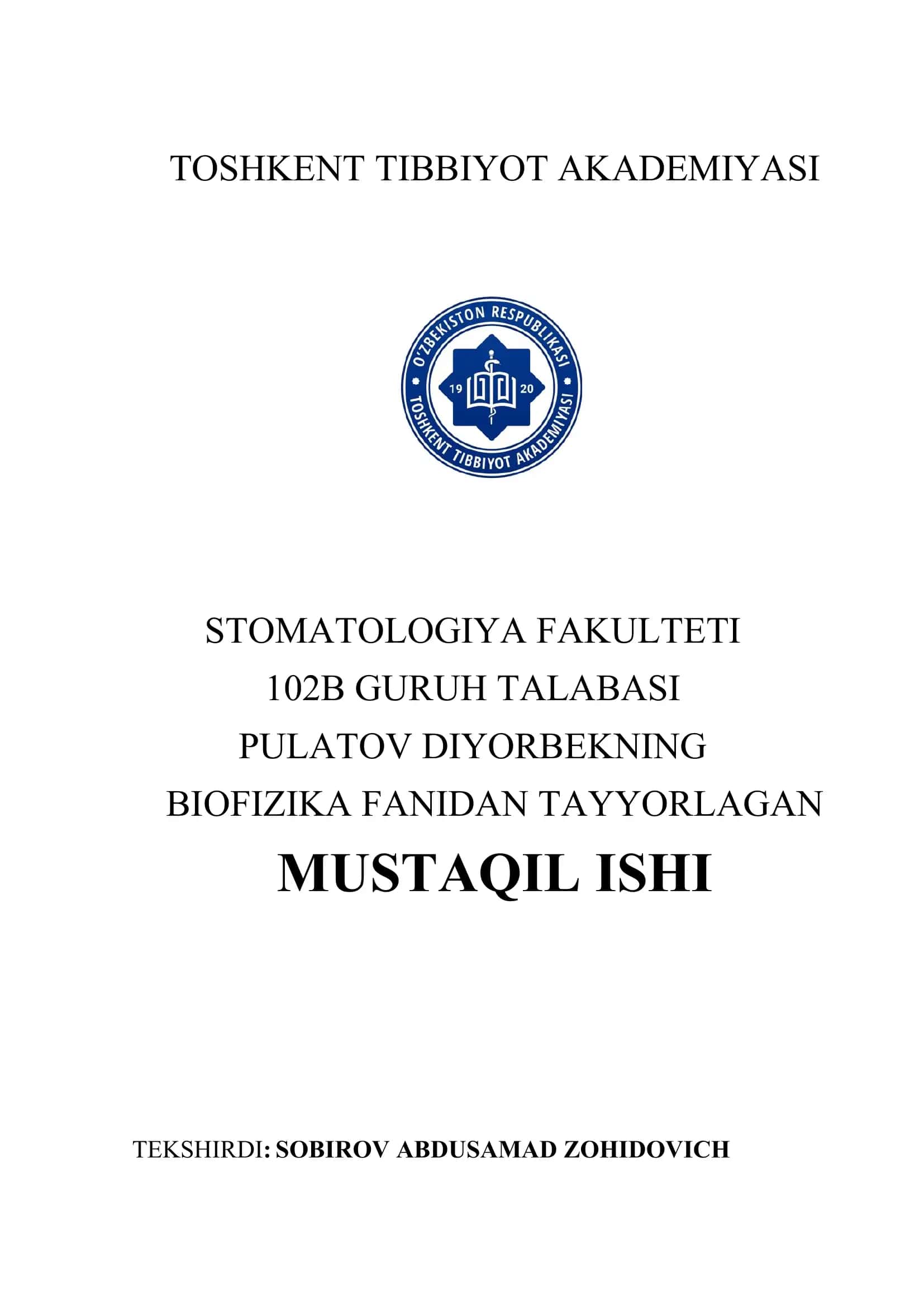 Biologik to‘qimalar va suyuqliklarning o‘zgarmas tokda elektr o‘tkazuvchanligi