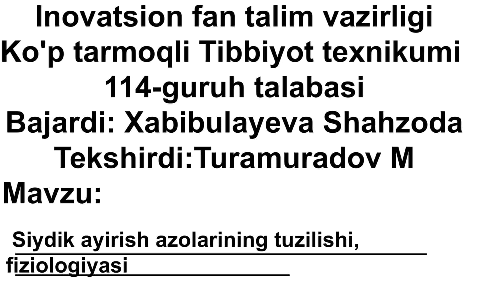 Siydik ayirish azolarining tuzilishi, fiziologiyasi