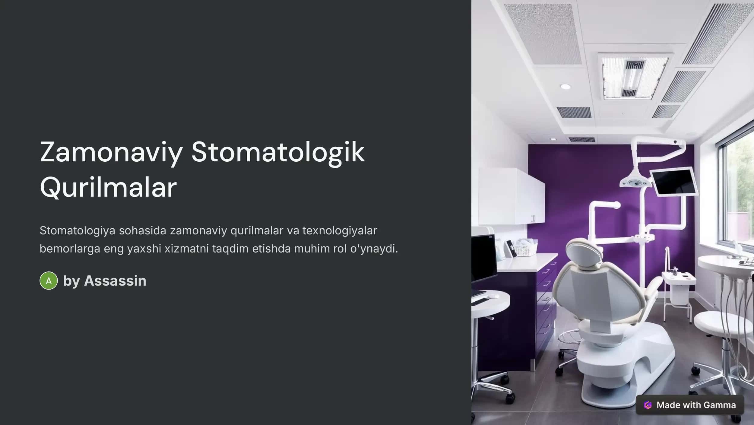 ZAMONAVIY STOMATOLOGIK QURILMALAR