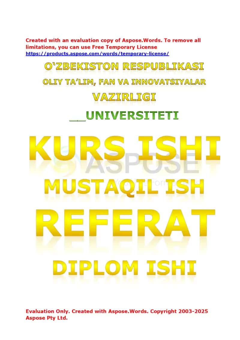 Metallurgiyaning hozirgi holati va ularni rivojlantirish istiqbollari