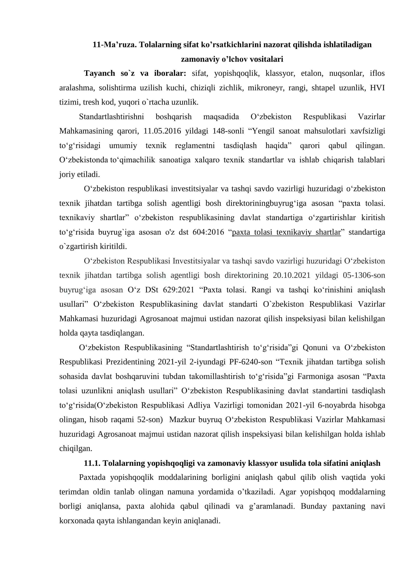 Ixtisoslashtirilgan mavzular bo'yicha amaliy ish