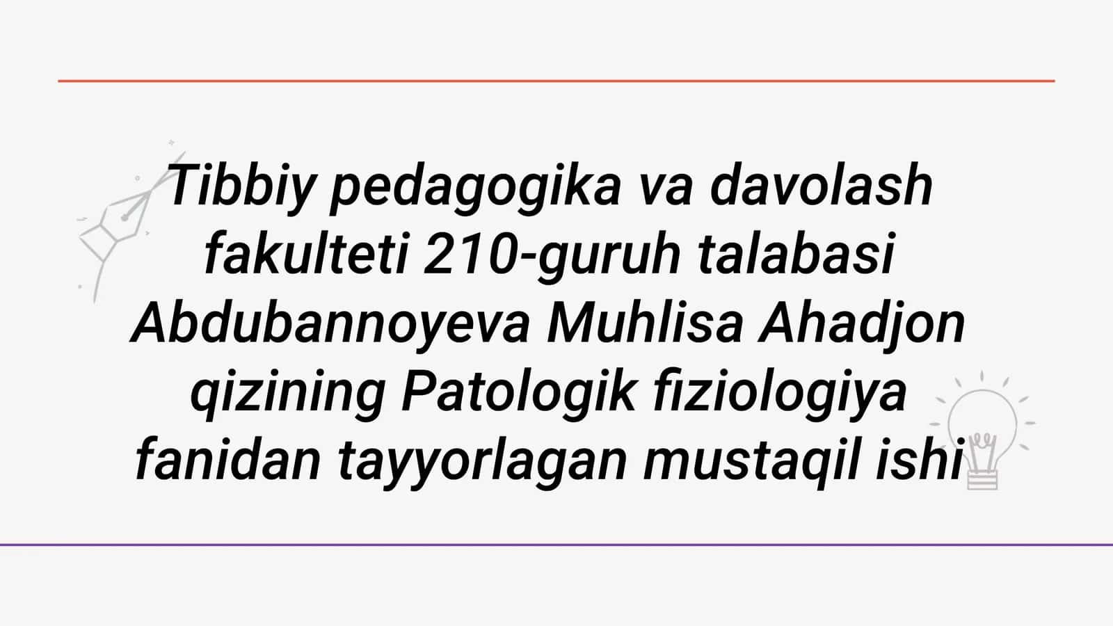 Irsiyat va xomila davri(ona-yo'ldosh-xomila tizimi)patofiziologiyasi