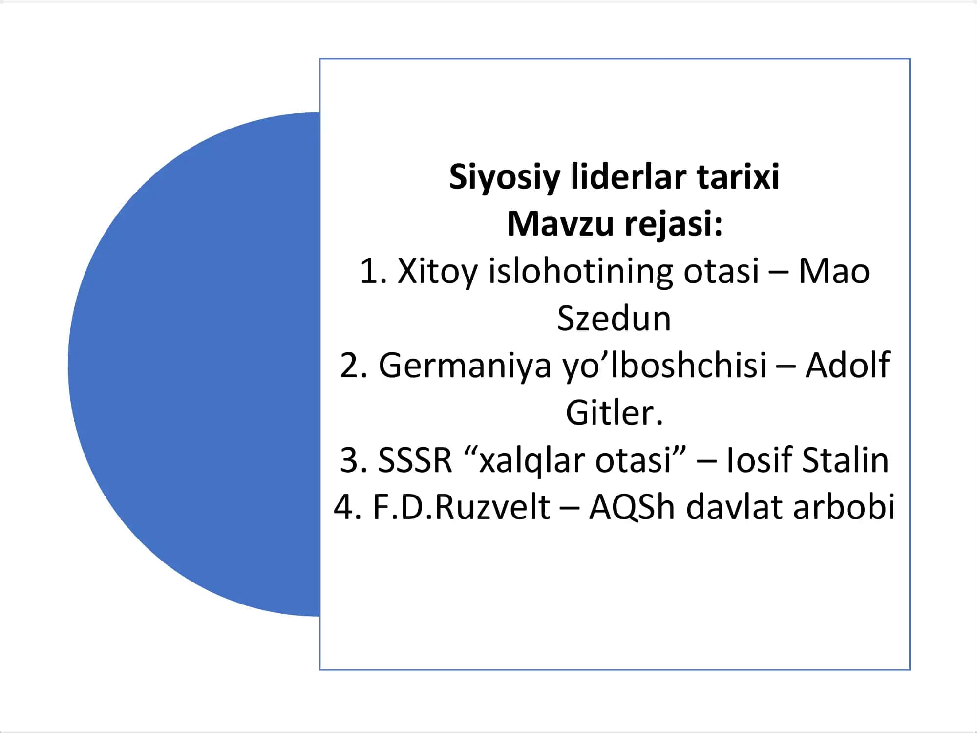 Siyosiy liderlar tarixi