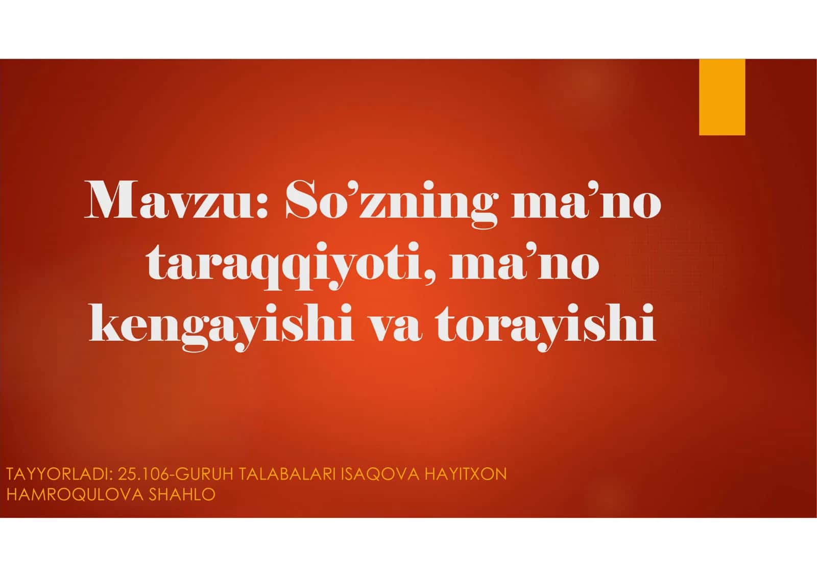 So'zning ma'no taraqiyoti