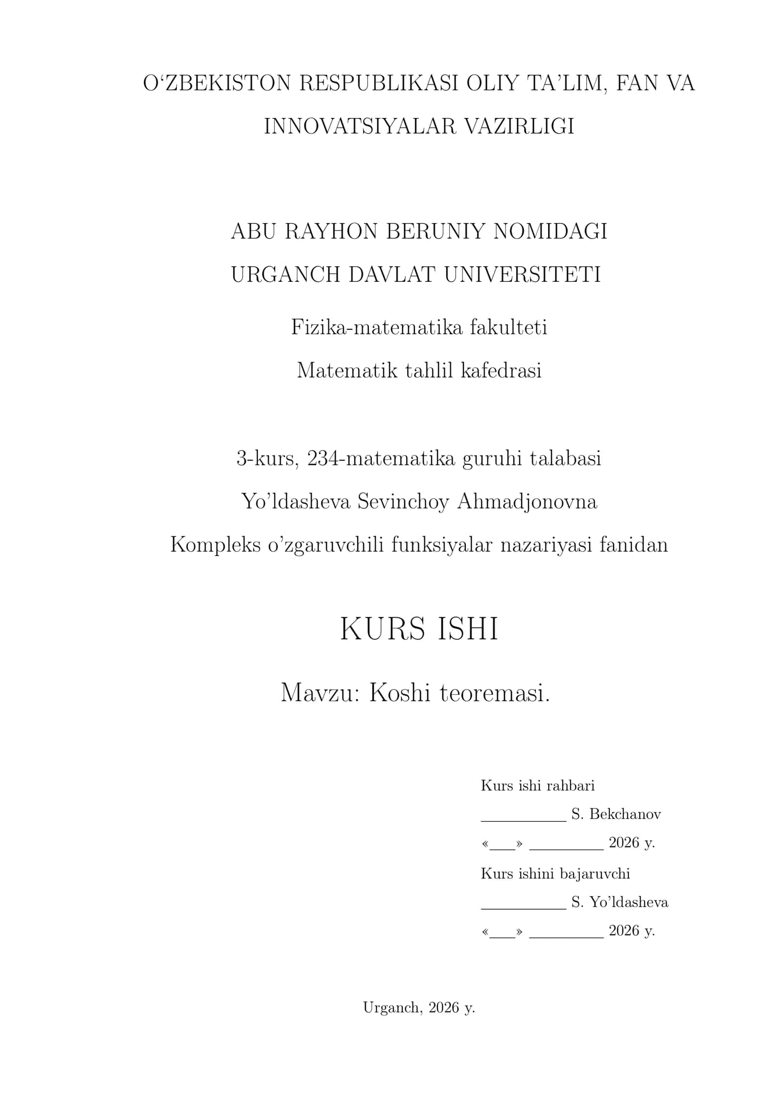 Koshi teoremasi