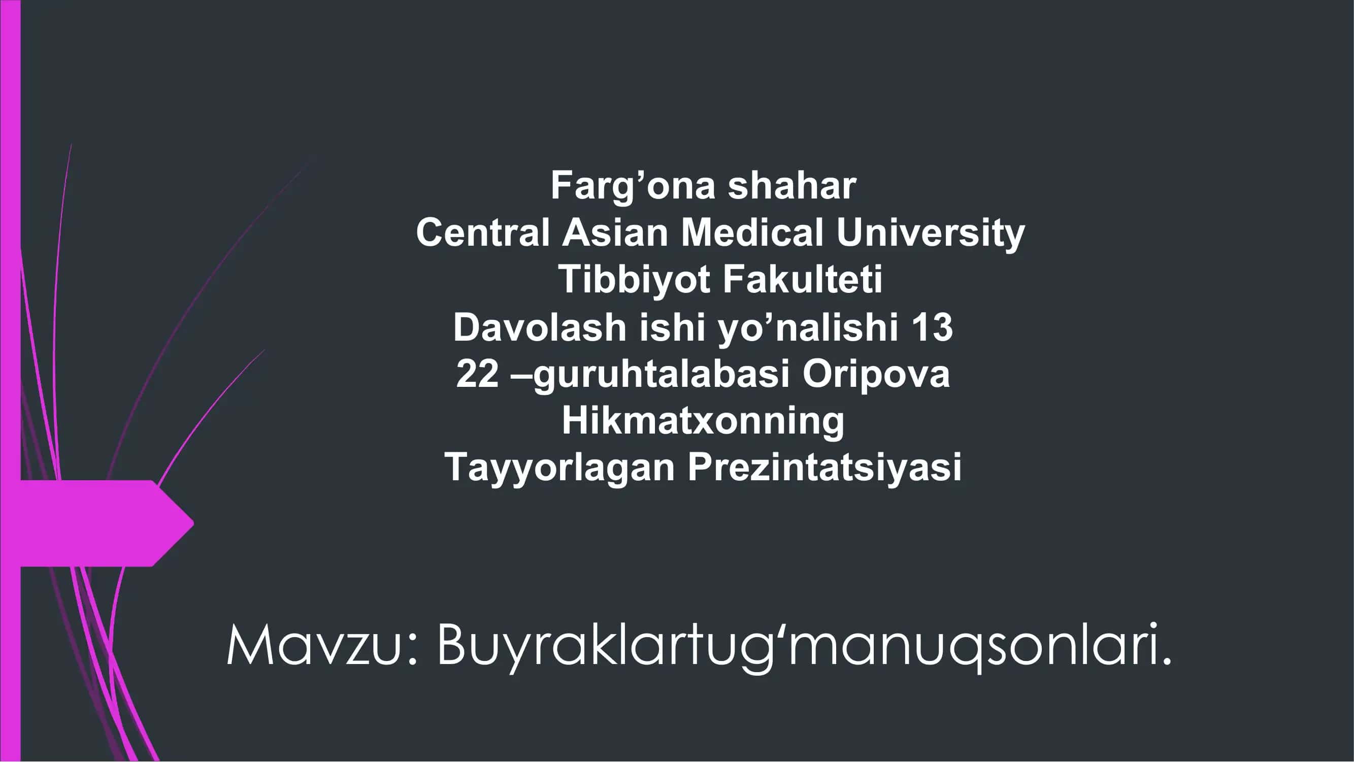 Buyraklar Tugʻmanuqsonlari