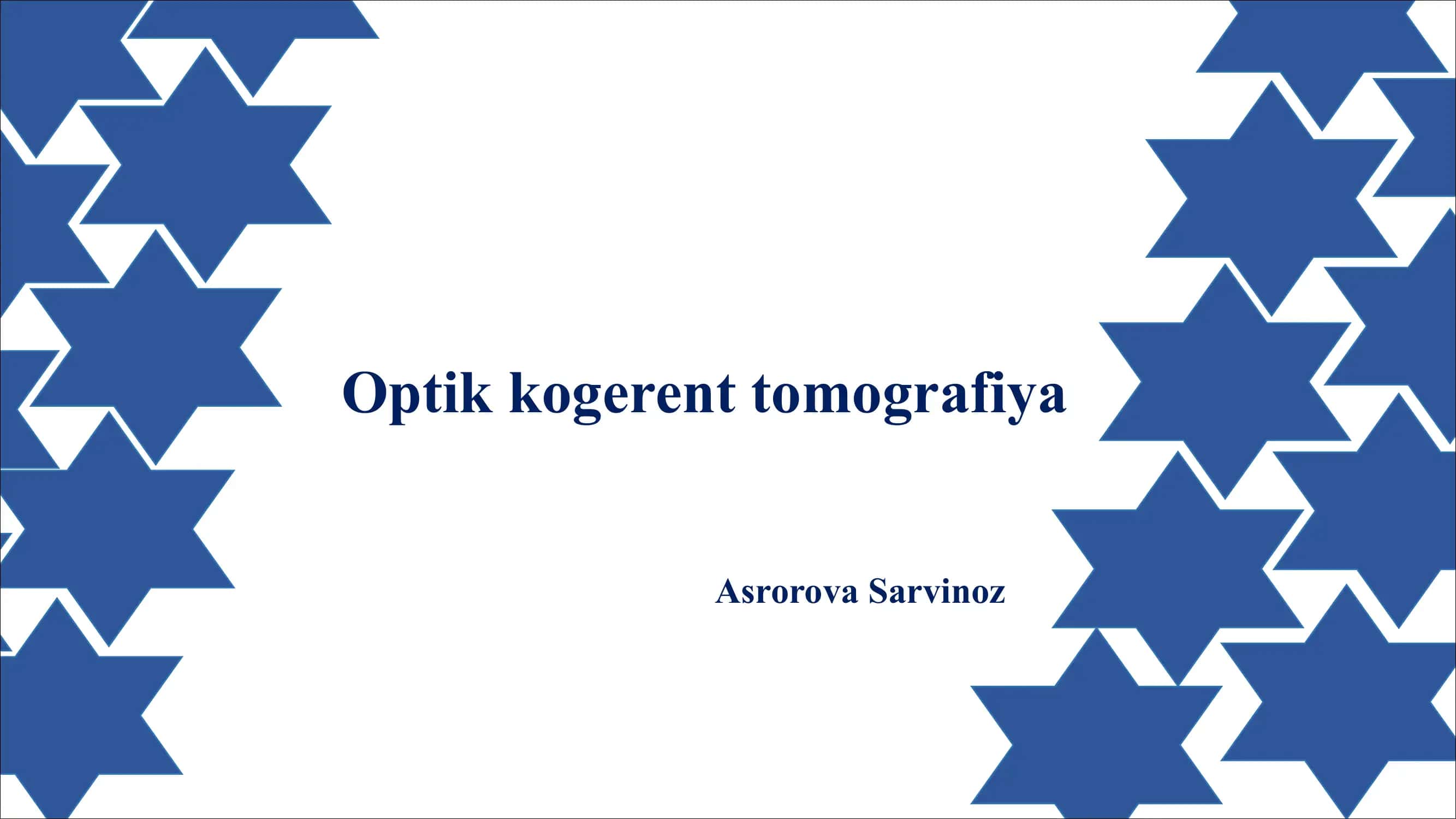 Optik kogerent tomografiya