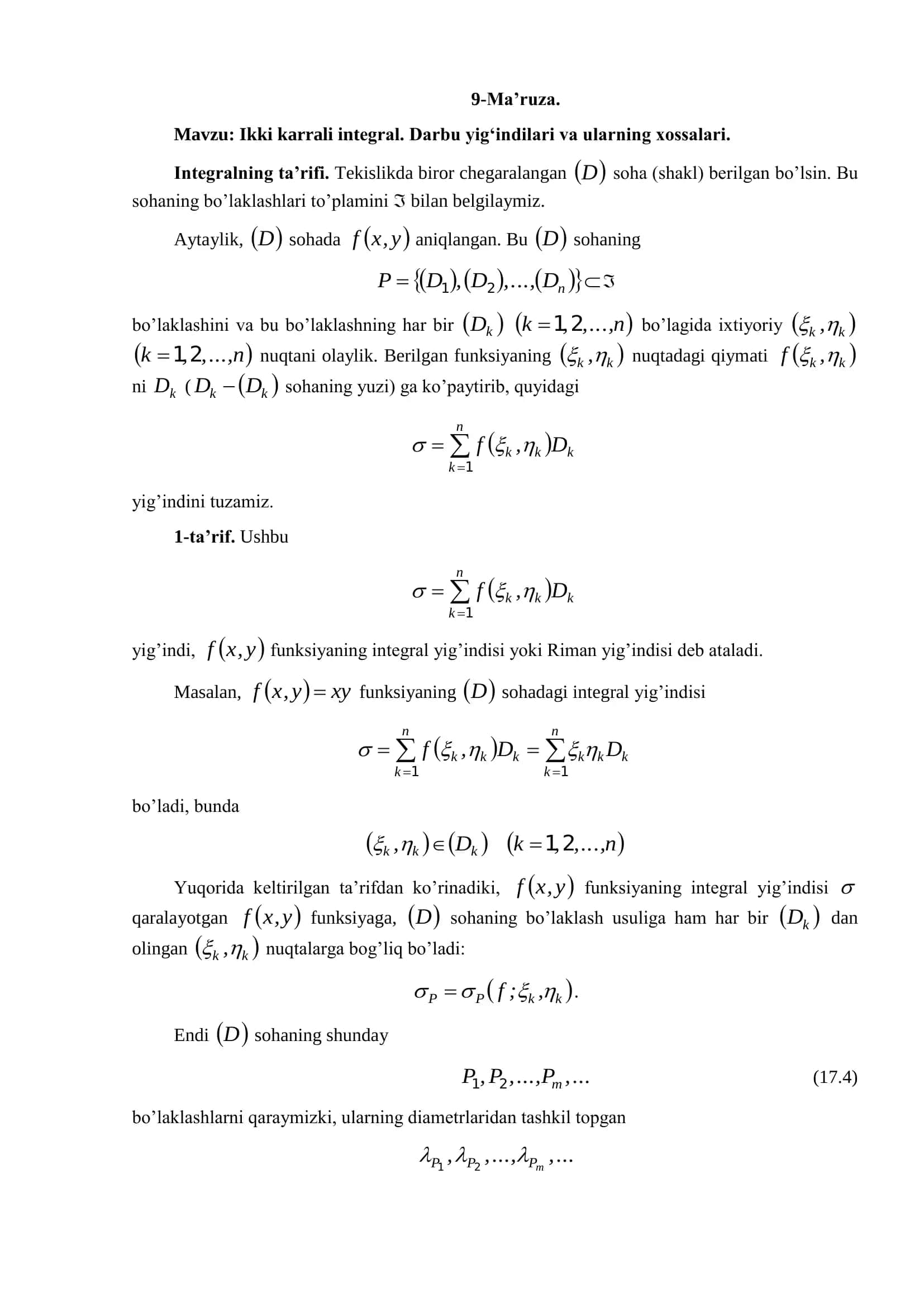 Ikki karrali integral
