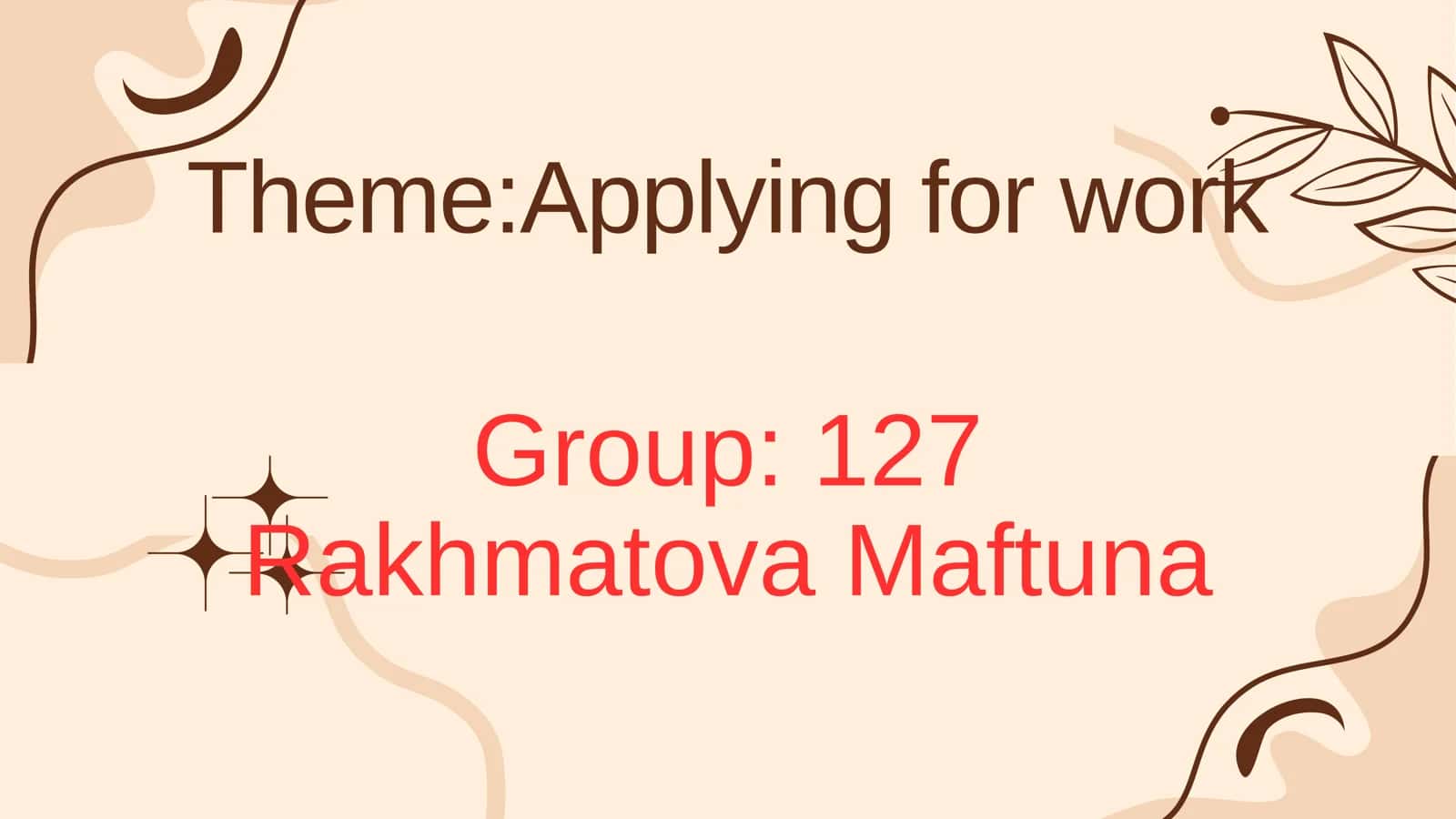 Applying for work