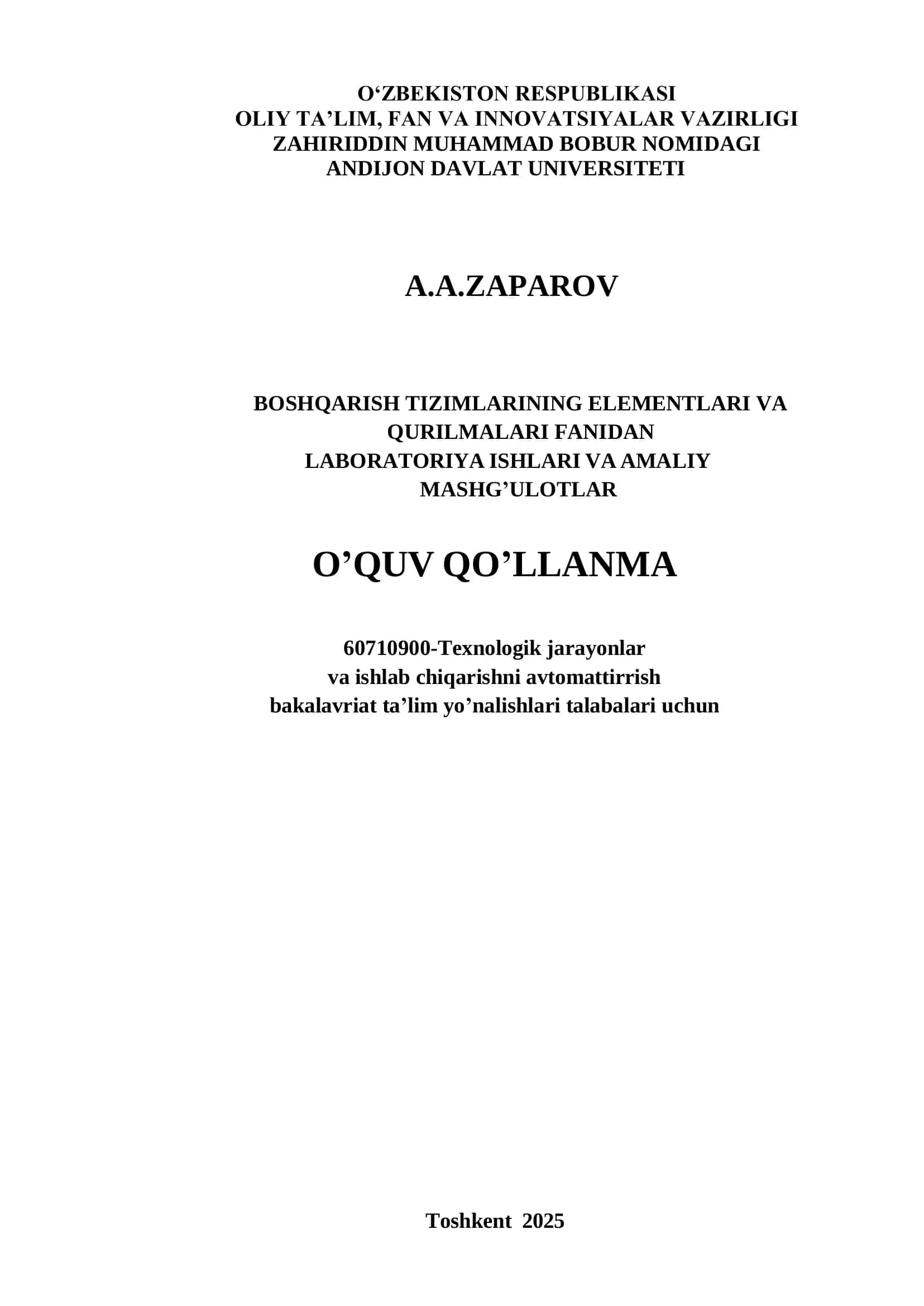 Boshqarish tizimlarining elementlari va qurilmalari