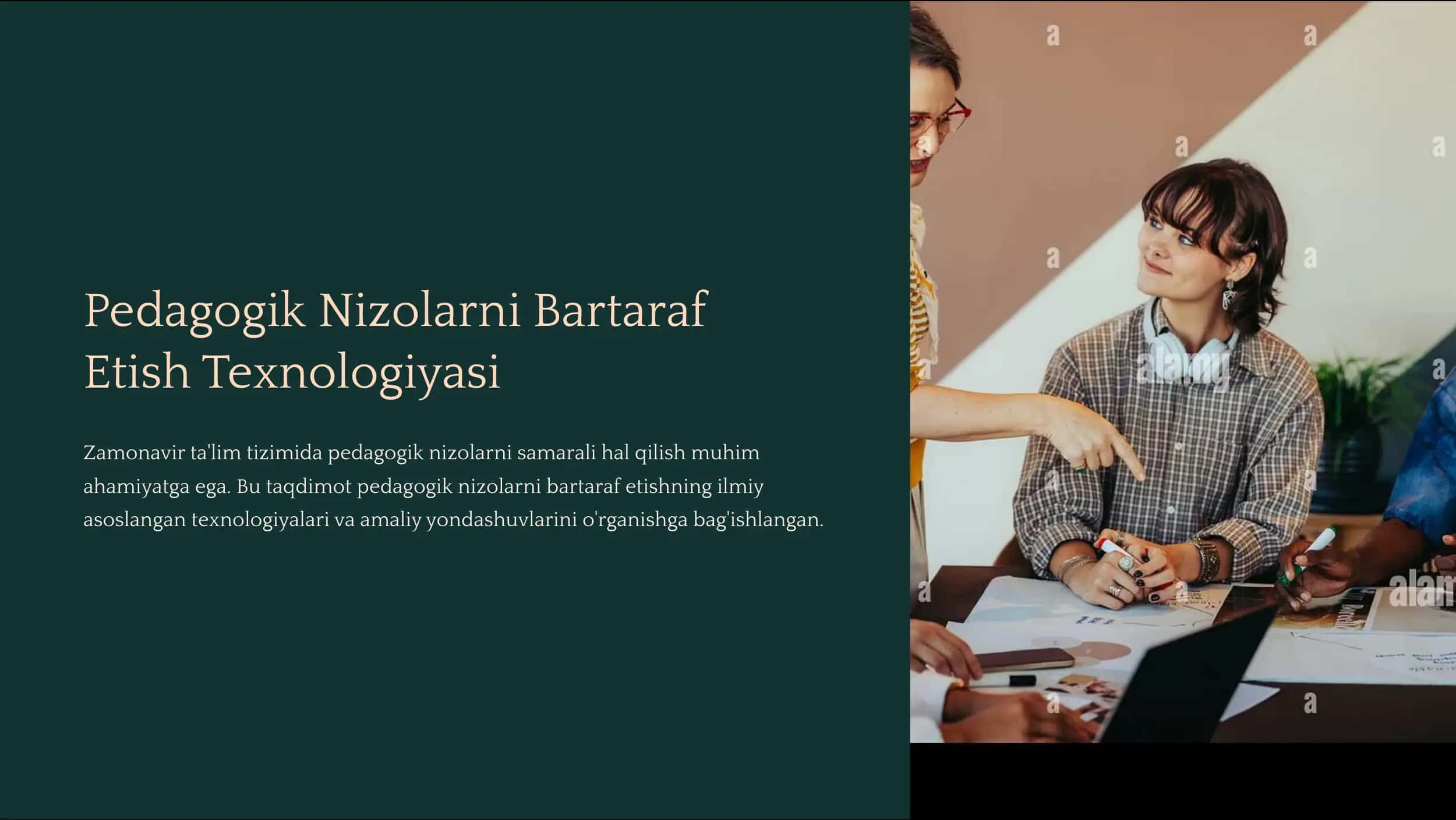 Pedagogik Nizolarni Bartaraf Etish Texnologiyasi