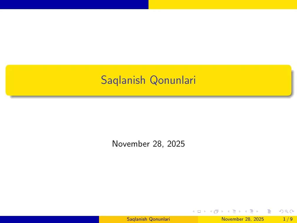 Saqlanish Qonunlari