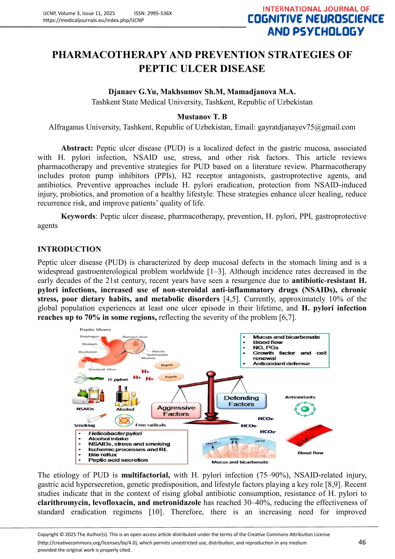 Pharmacotherapy and Prevention Strategies of Peptic Ulcer Disease