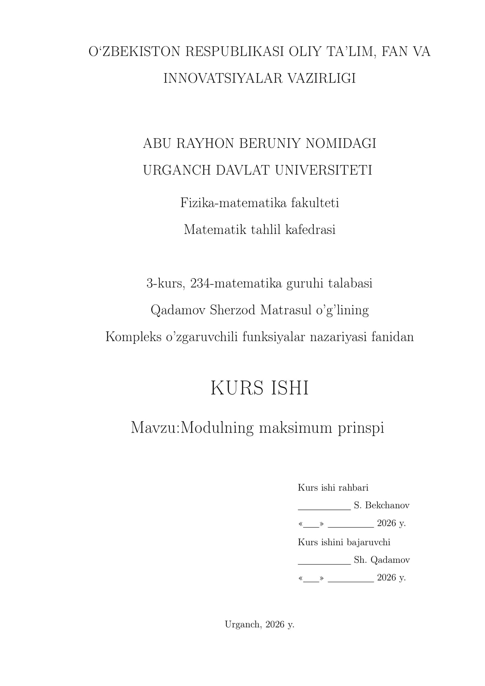 Modulning maksimum prinspi