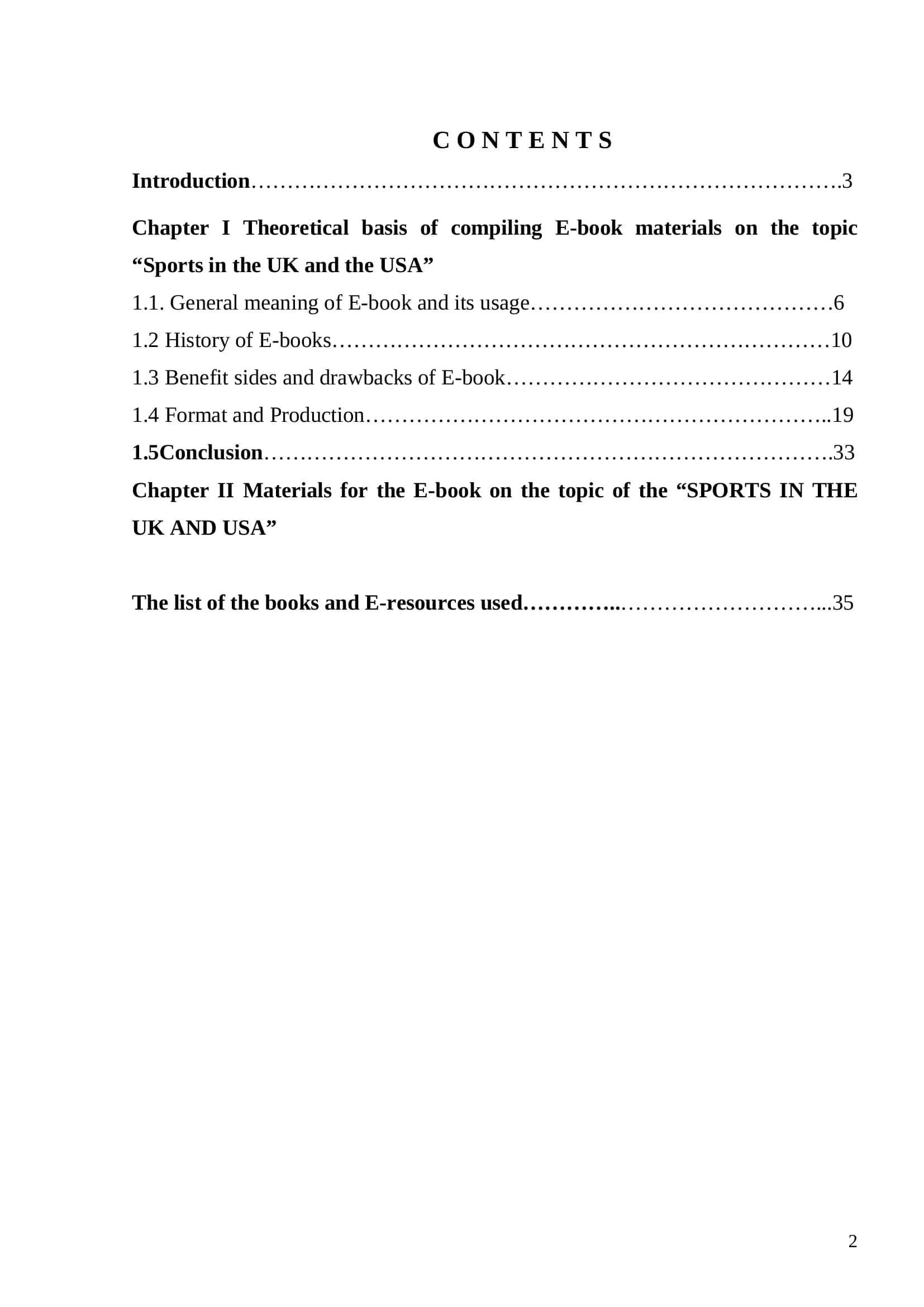 Materials for the E-book on the topic of the “SPORTS IN THE UK AND USA”
