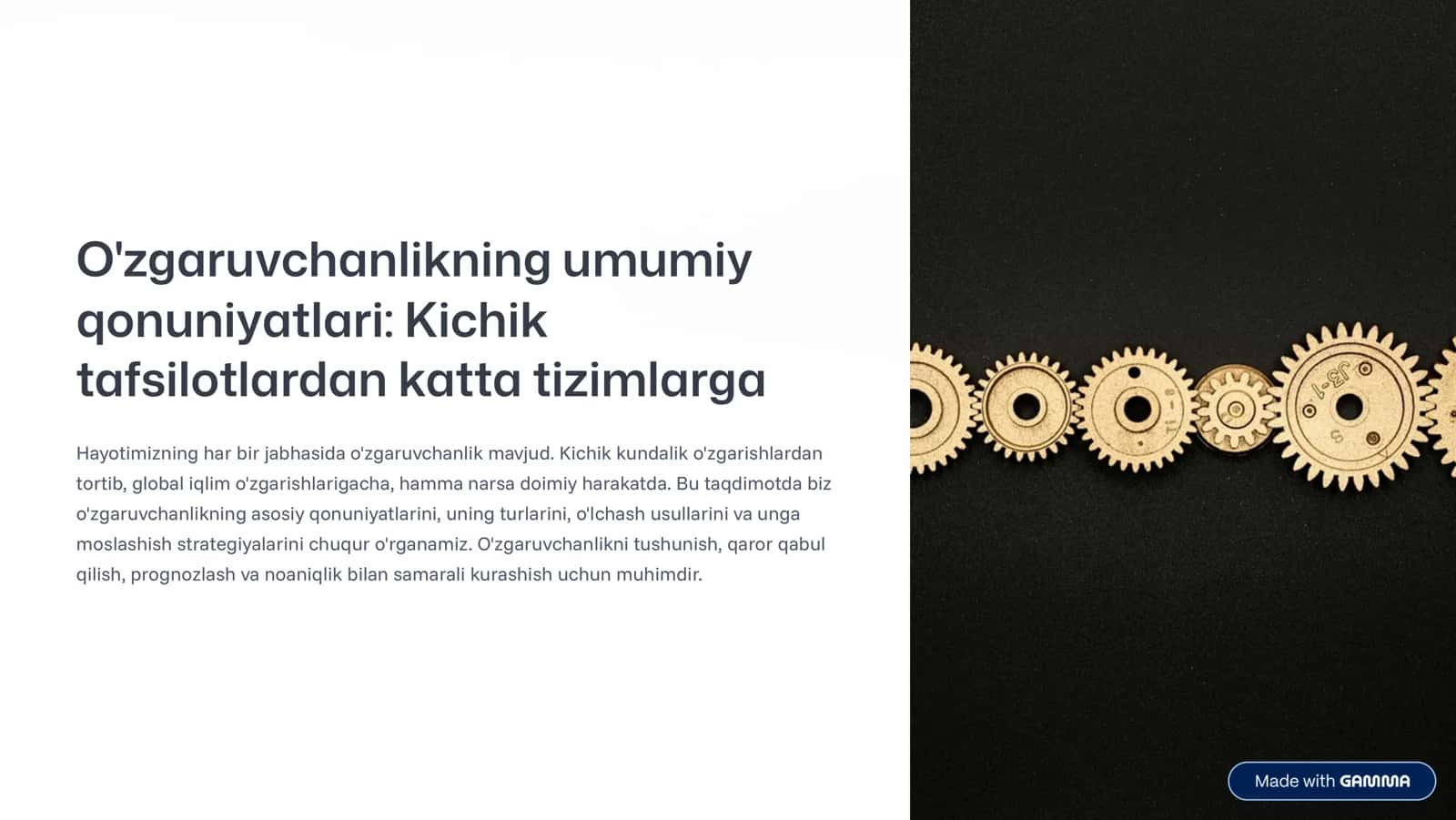 O'zgaruvchanlikning umumiy qonuniyatlari