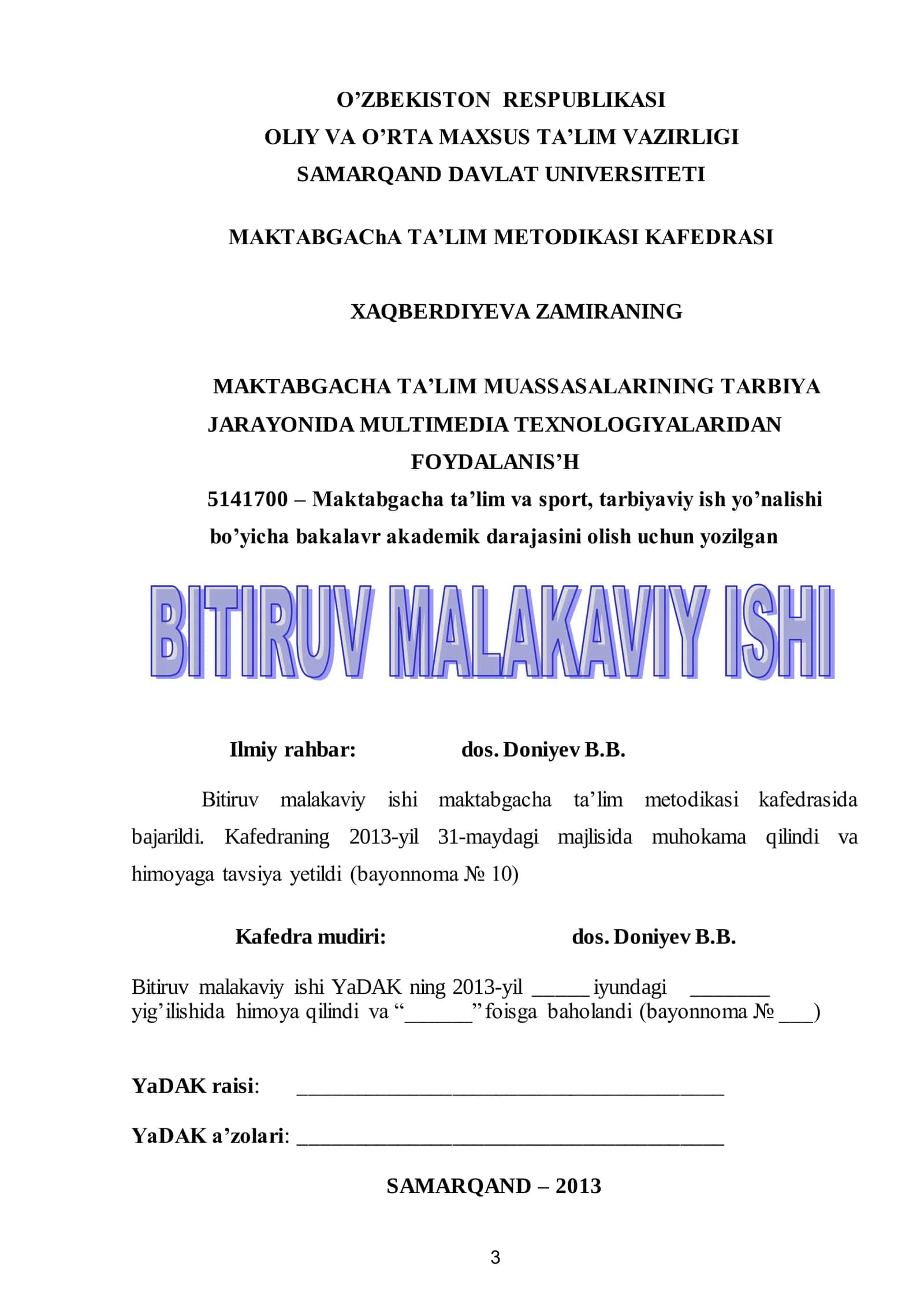 MAKTABGAChA TA’LIM MUASSASALARIDA AXBOROT TEXNOLOGIYaLARIDAN FOYDALANIShNING ShART-ShAROTLARI