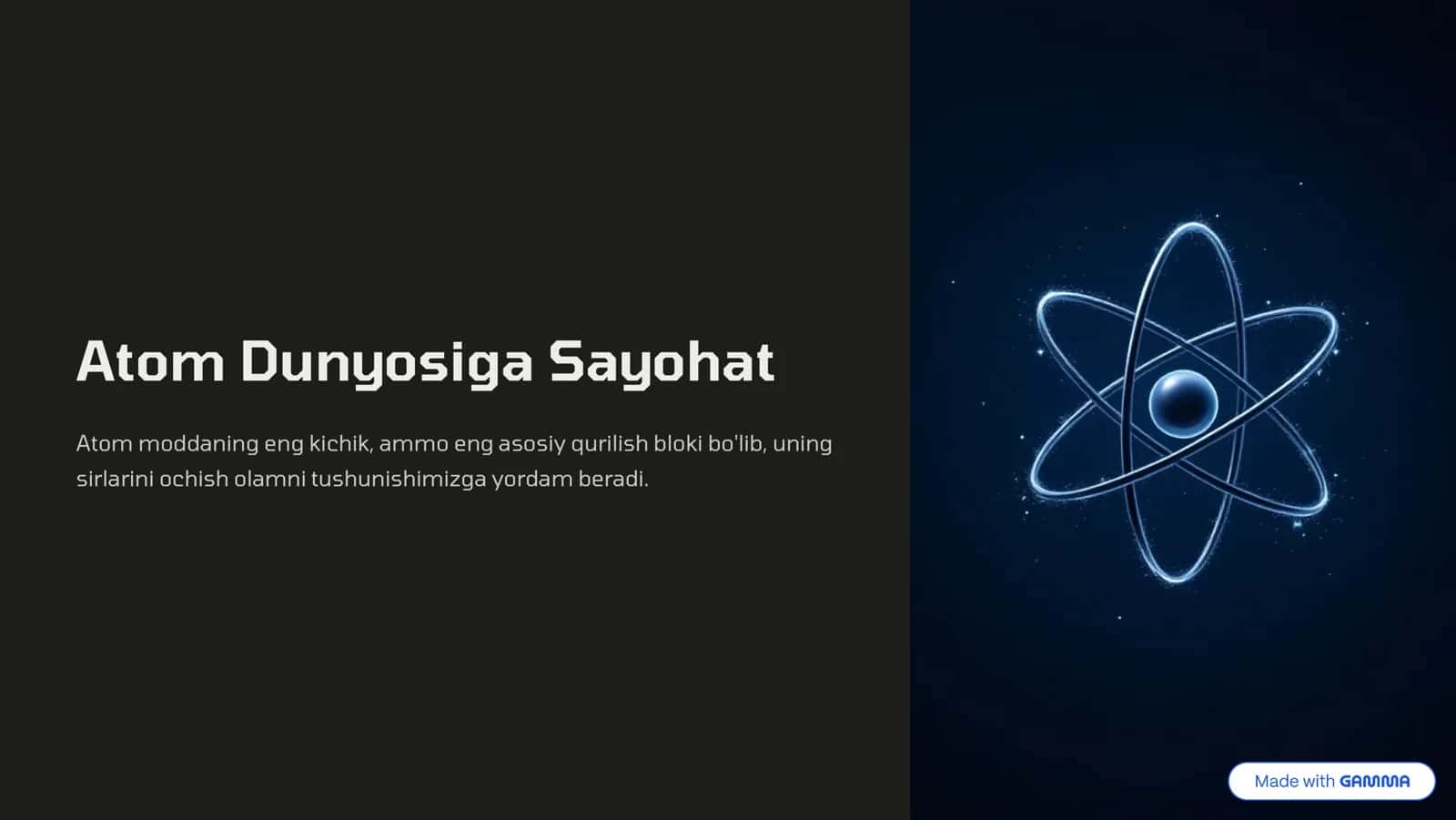 Atom Dunyosiga Sayohat