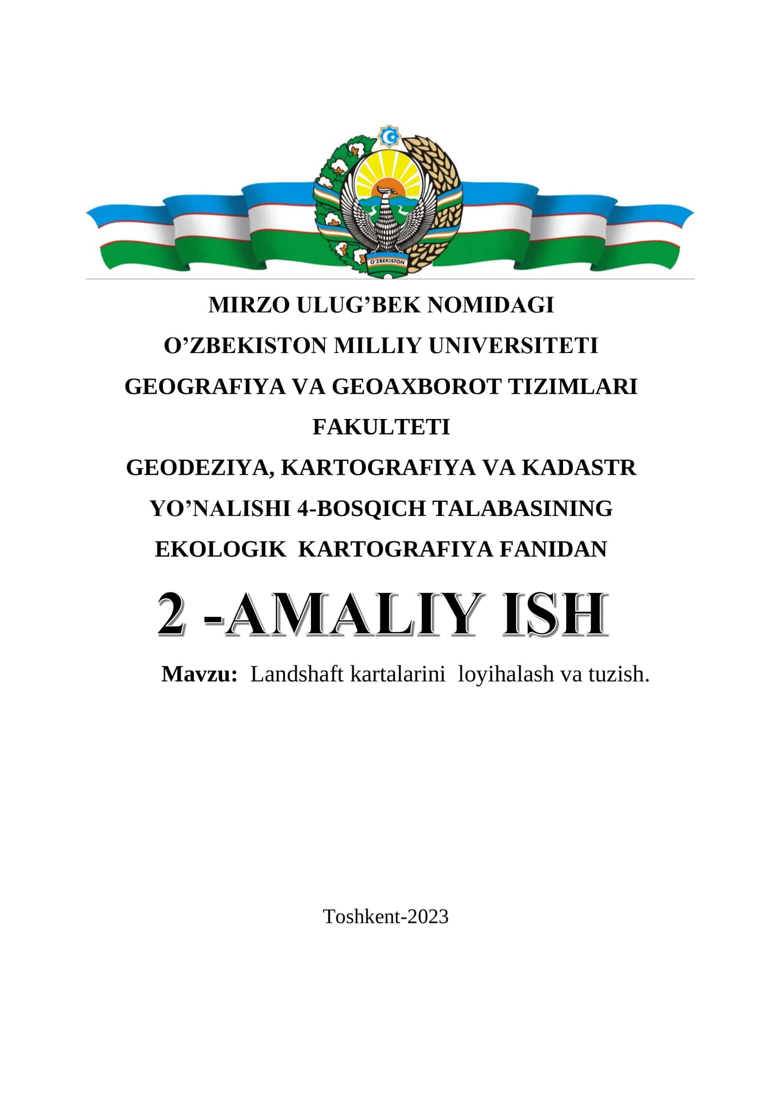 Landshaft kartalarini loyihalash va tuzish