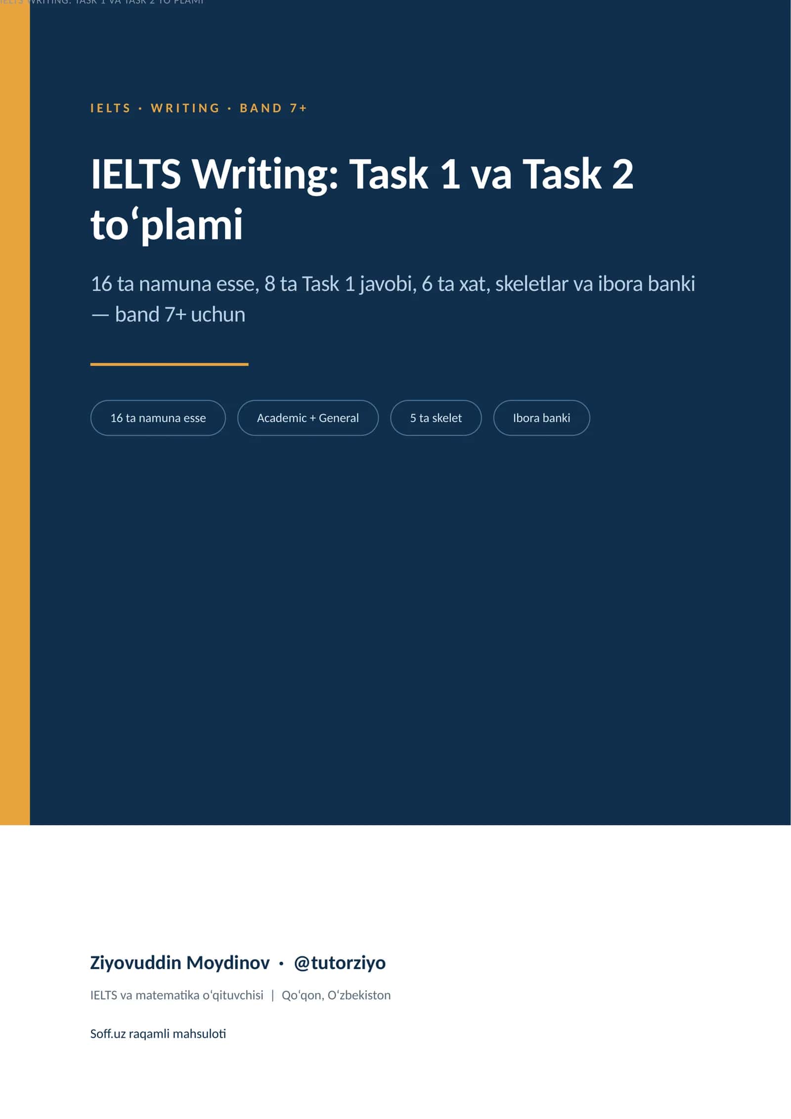 IELTS Writing: Task 1 va Task 2 to‘plami